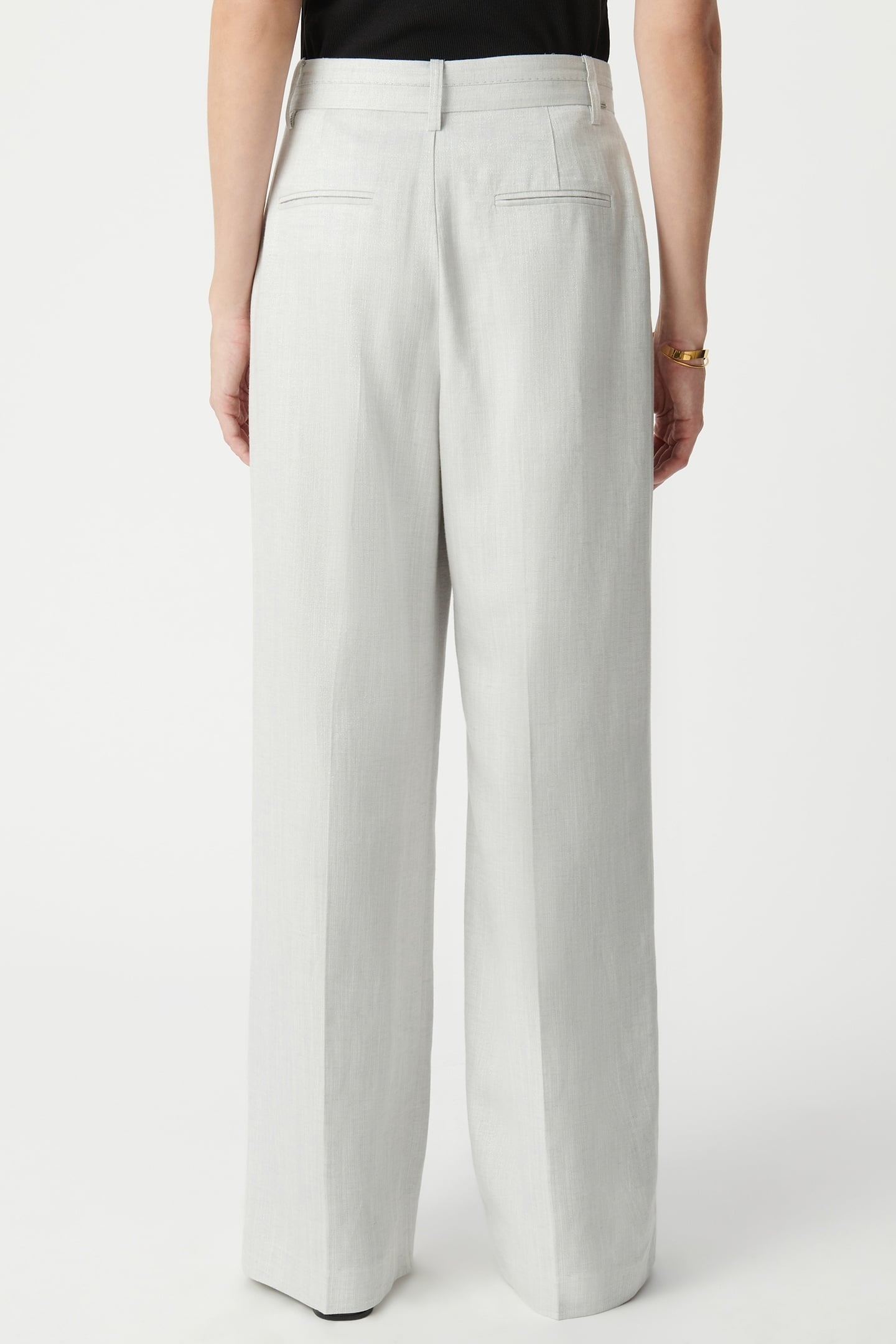 WIDE-LEG GRAY SEQUINED SUIT PANTS 4