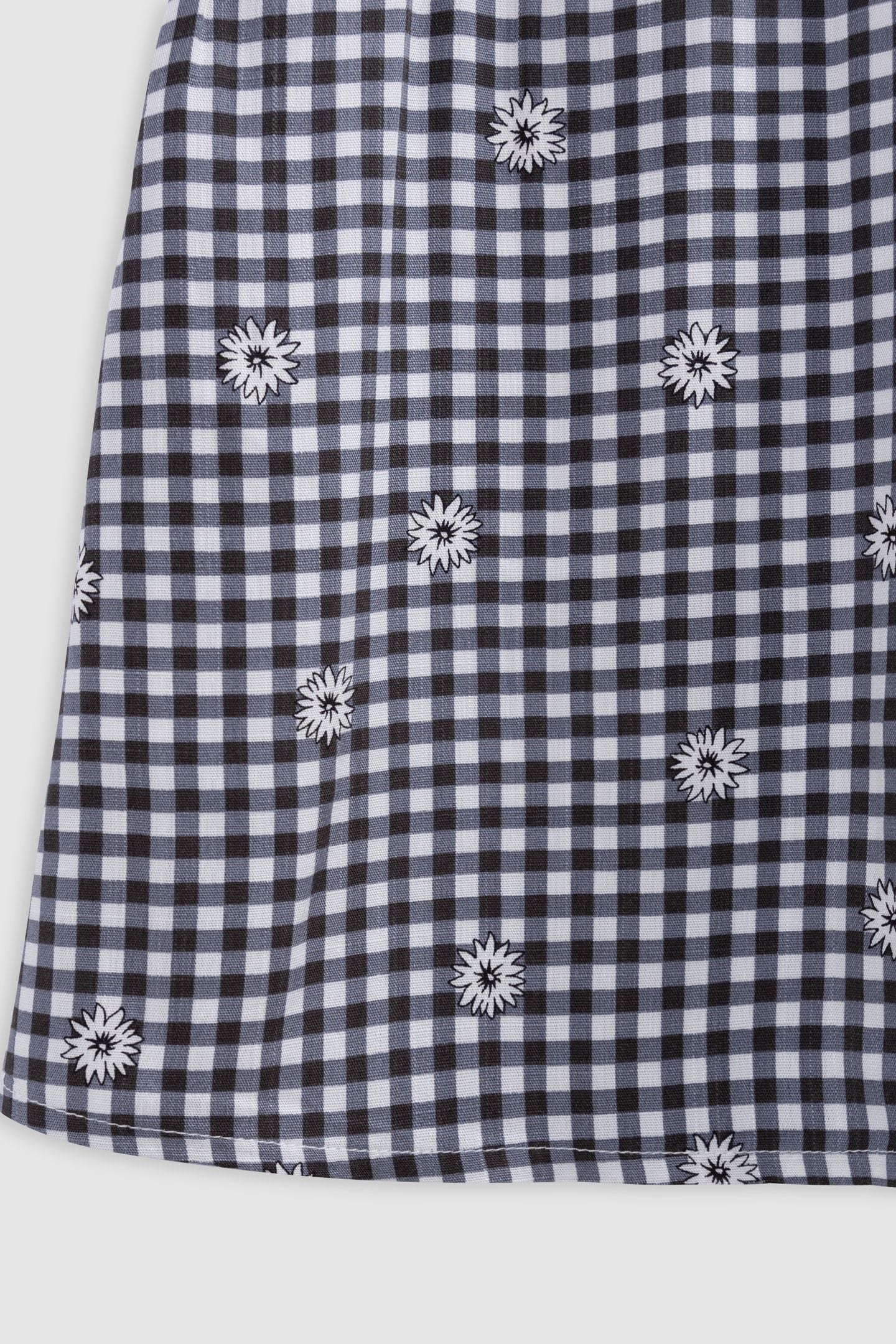 BLACK GINGHAM AND FLORAL PRINT SKORT 4