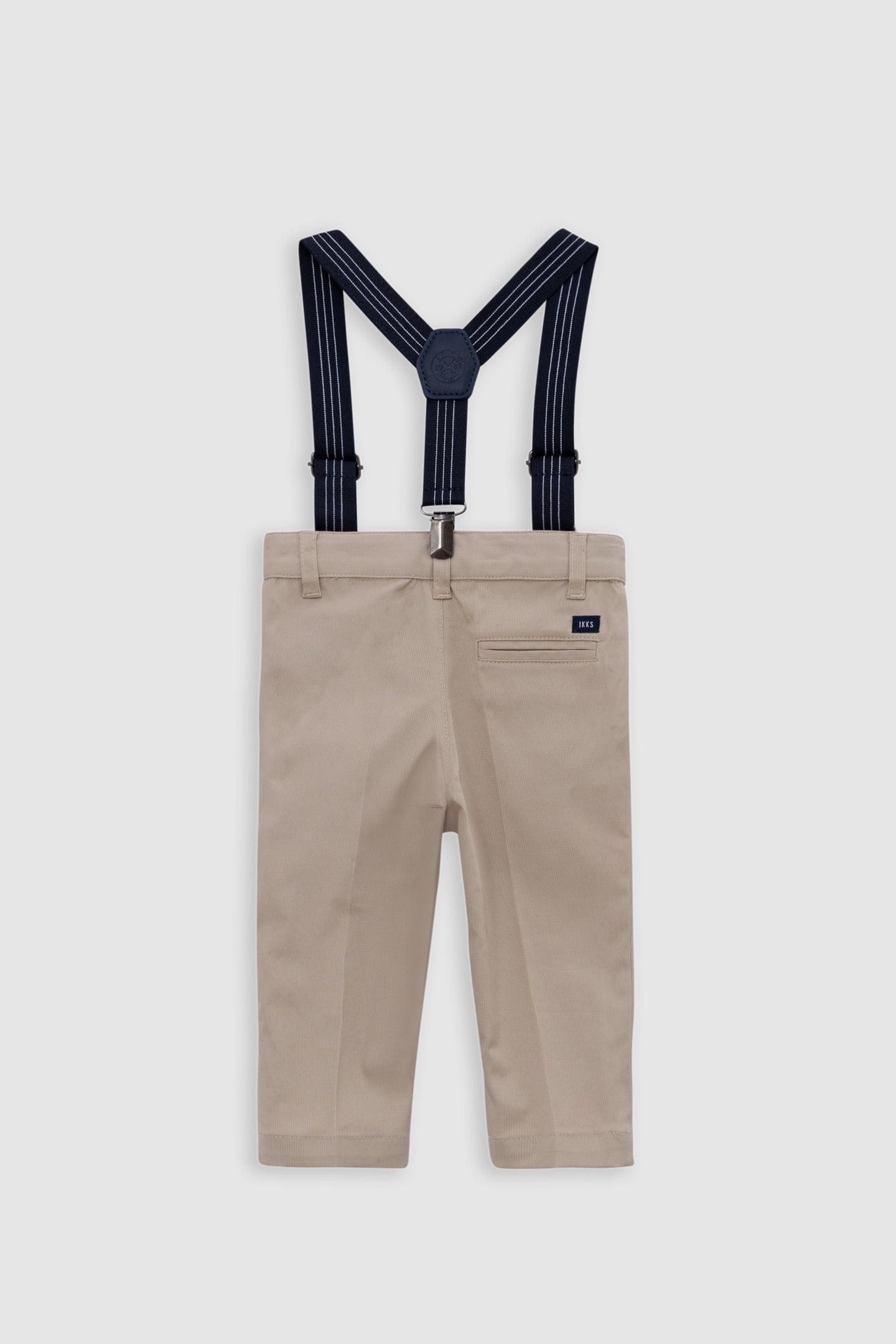 STRIPED BEIGE FORMAL PANTS WITH STRAPS 2