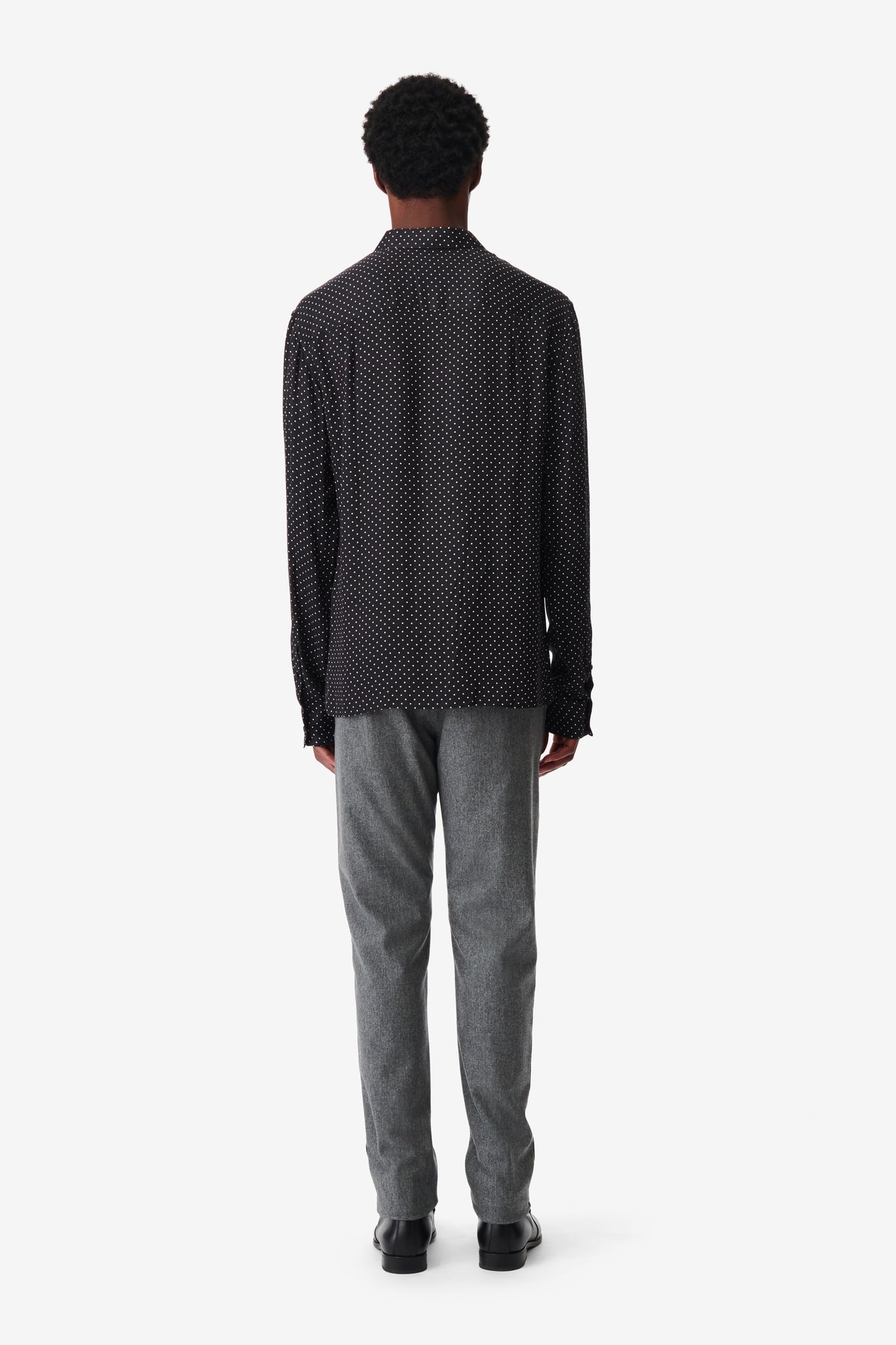 LOMMI SHIRT BLACK/OFFWHITE SMALL DOTS 3