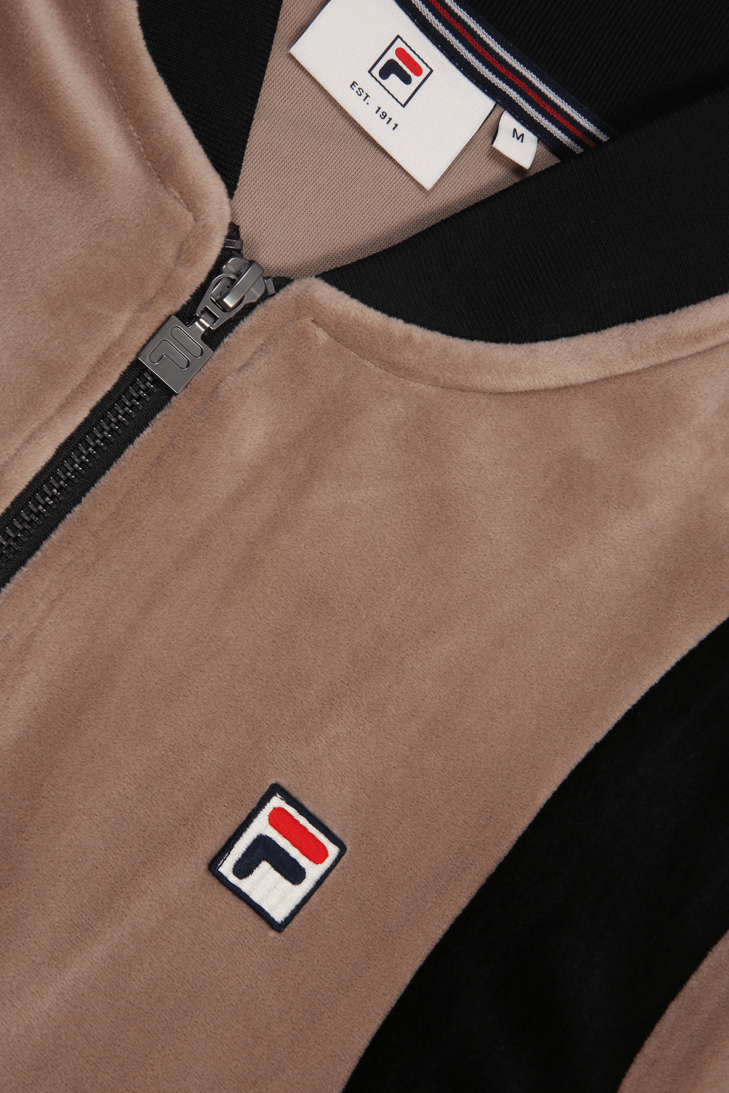 ADRIANO REGULAR VELOUR TRACK JACKET TAUPE GRAY-BLACK 7