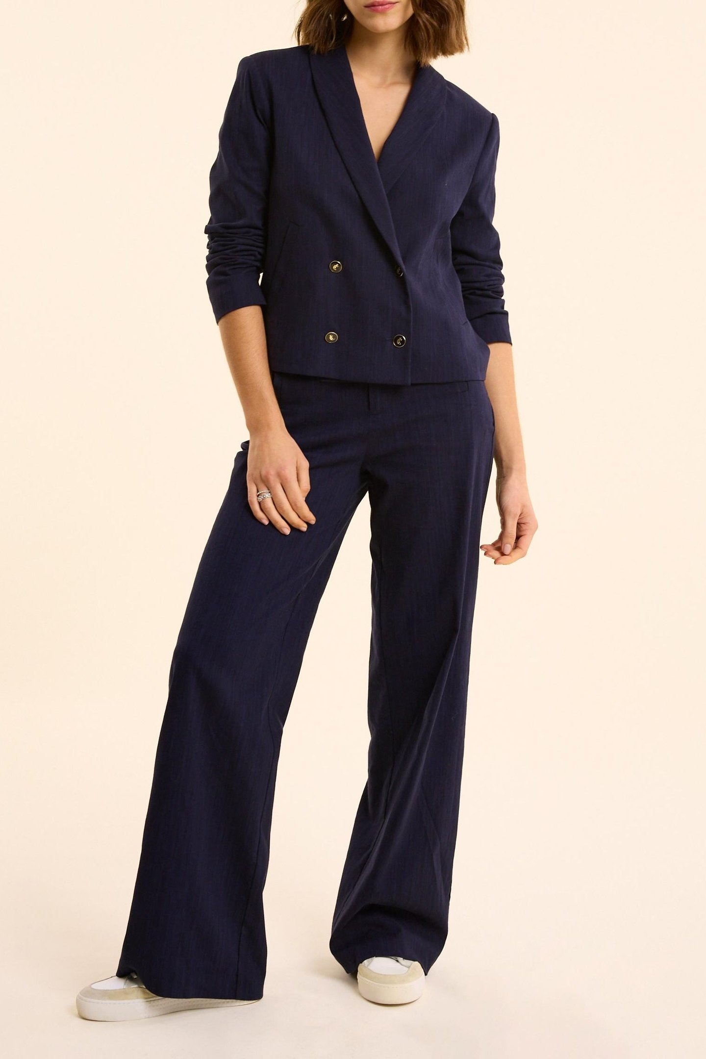 NAVY SEMI-PLAIN SUIT JACKET MARINE 1