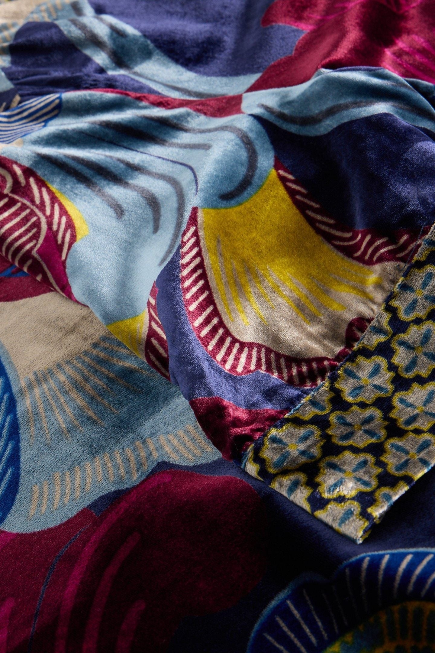 JUNE VELVET DRESS NAVY MULTI 5