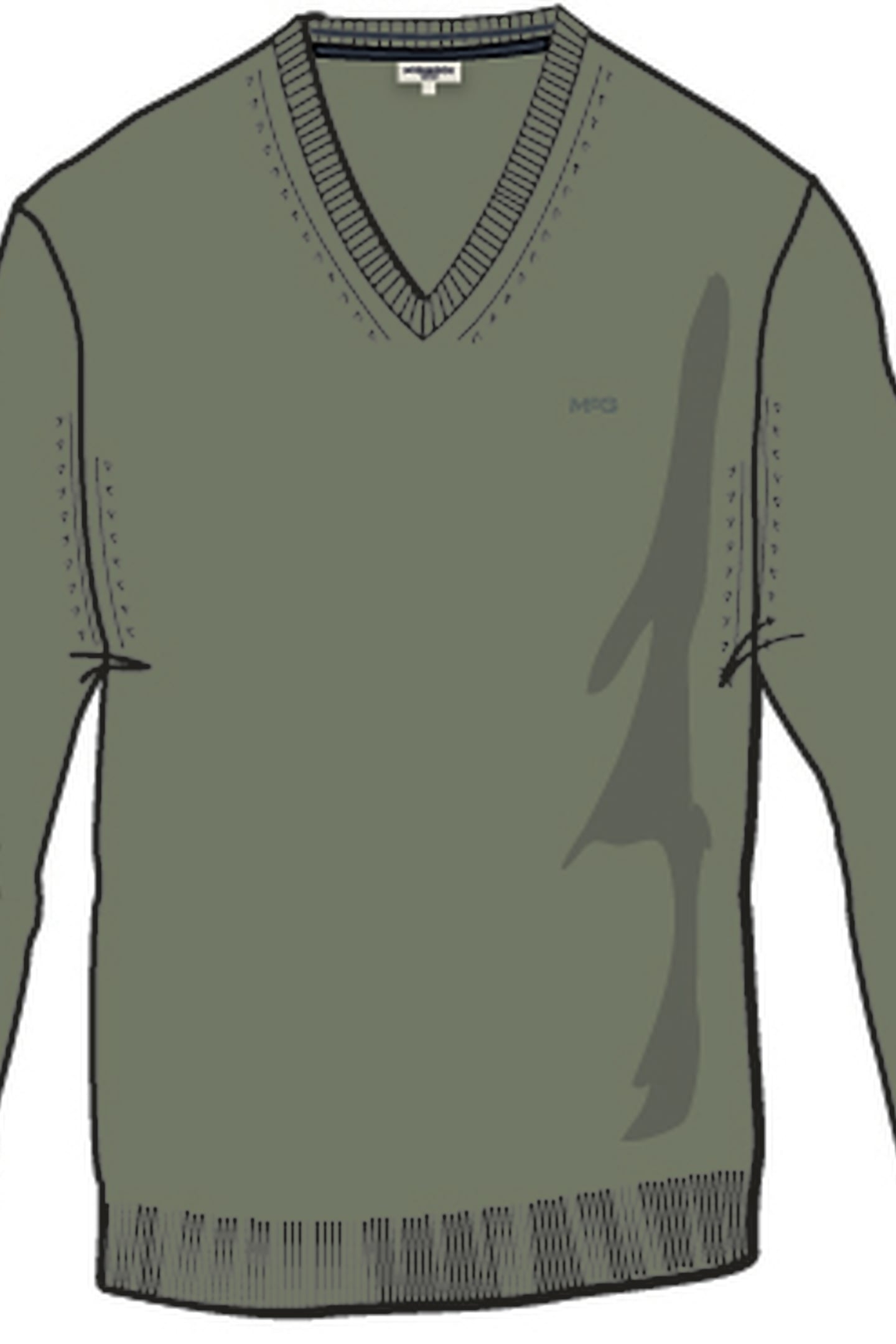 V-NECK SWEATER LIGHT OLIVE 3