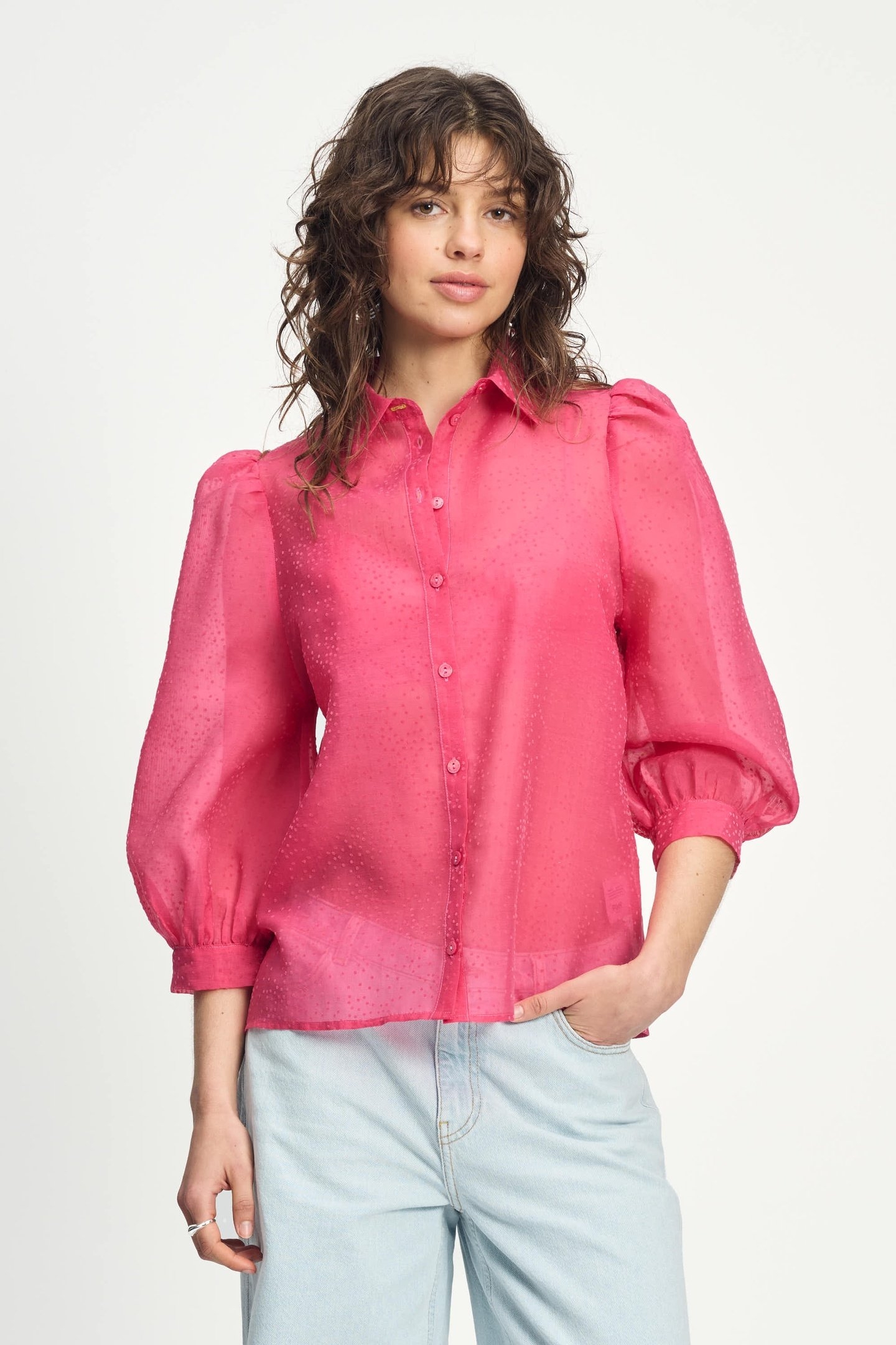 BLOUSE - RASPBERRY DOTS PINK 1