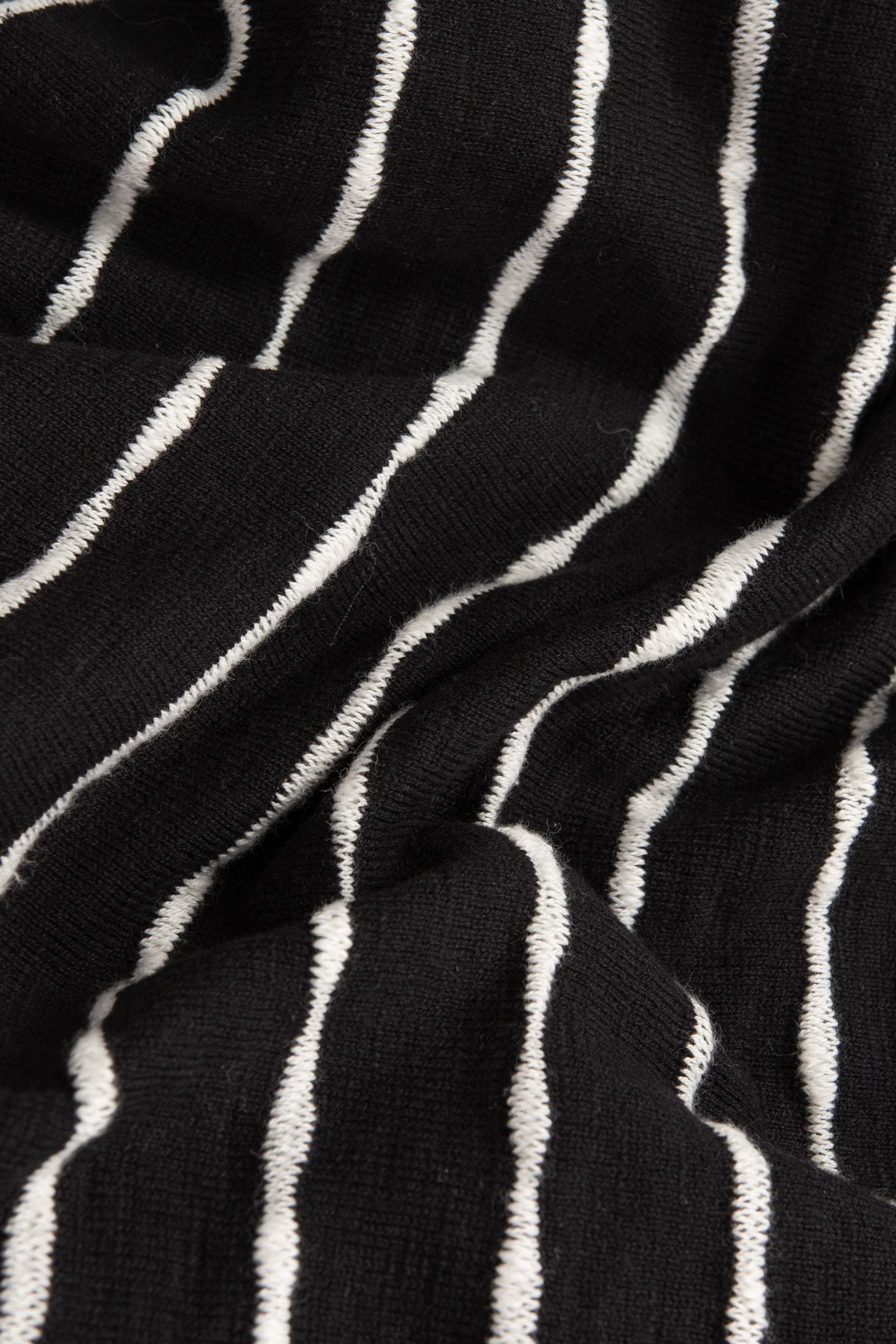 BLACK FINE KNIT SAILOR SWEATER, WHITE STRIPES 6