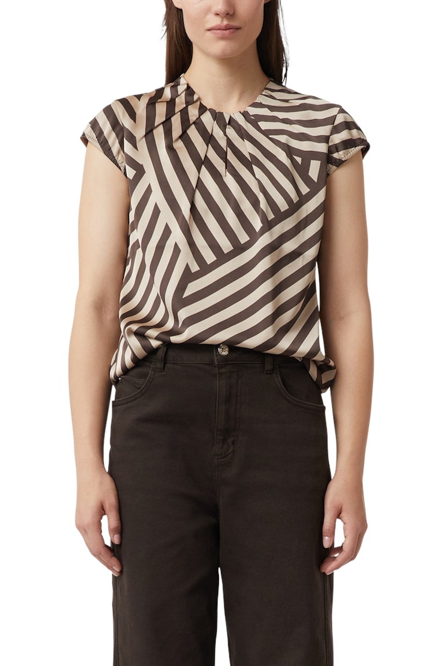 COMMA BLOUSES BROWN-DARK 1