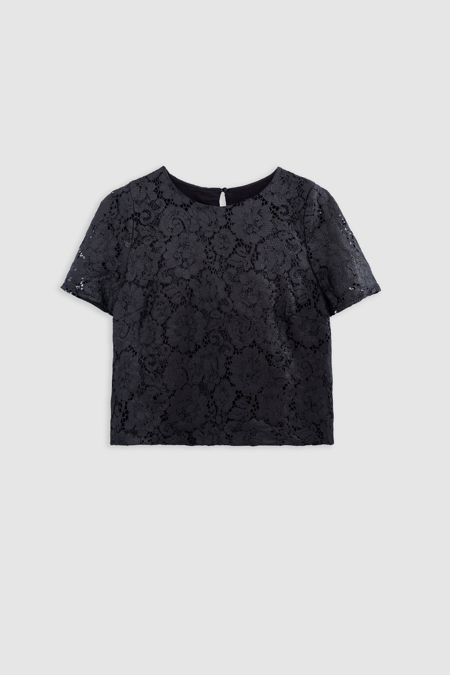 BLACK TOP WITH LACE COATING EFFECT 5