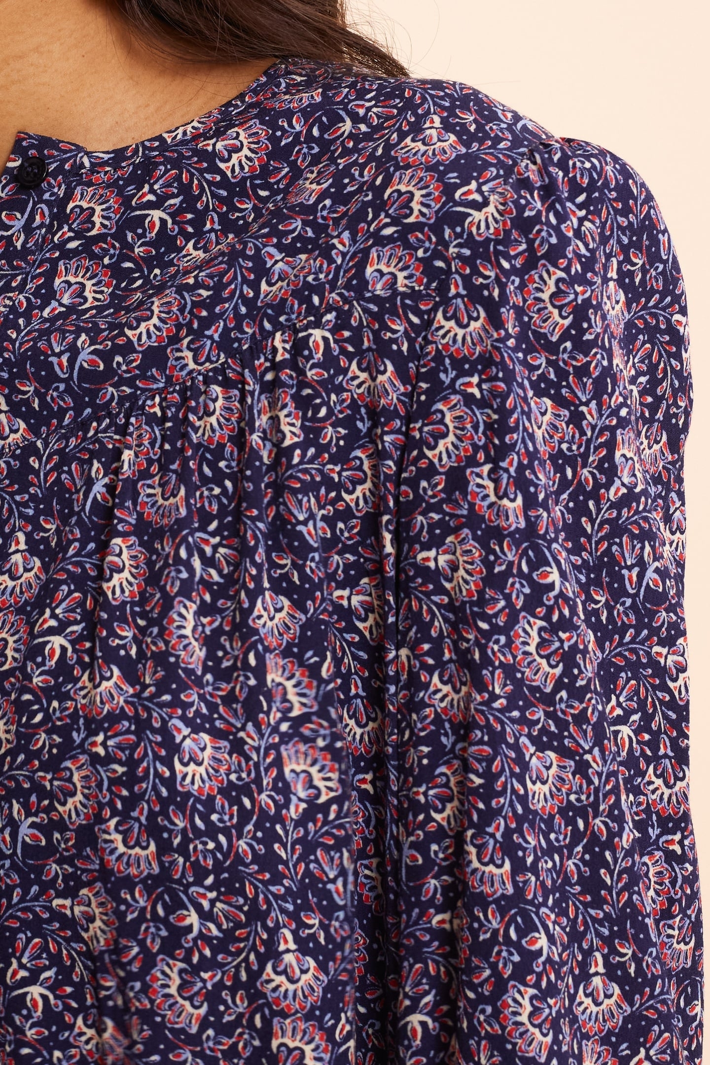NAVY BLOUSE WITH ROCK FLORAL PRINT MARINE 6