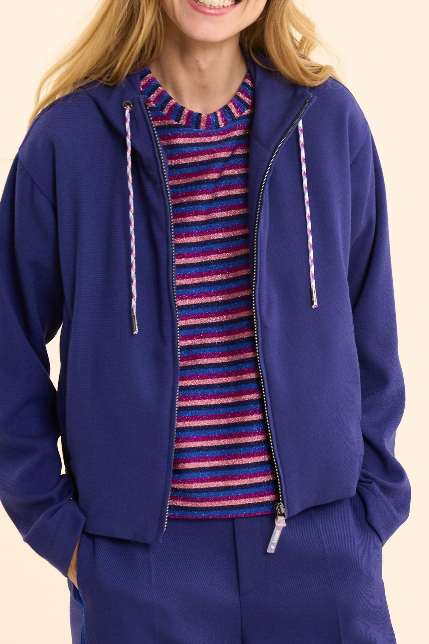 INDIGO HONEYCOMB JOGGING JACKET INDIGO 2