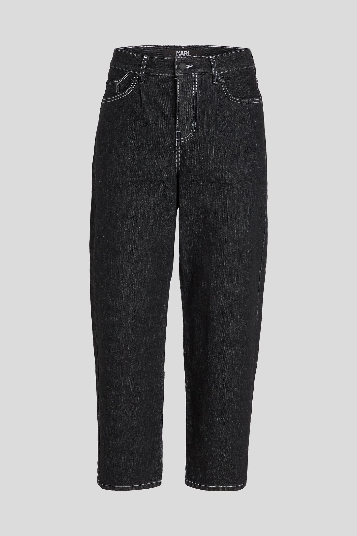 BLACK DENIM TAPERED DENIM PANTS 5