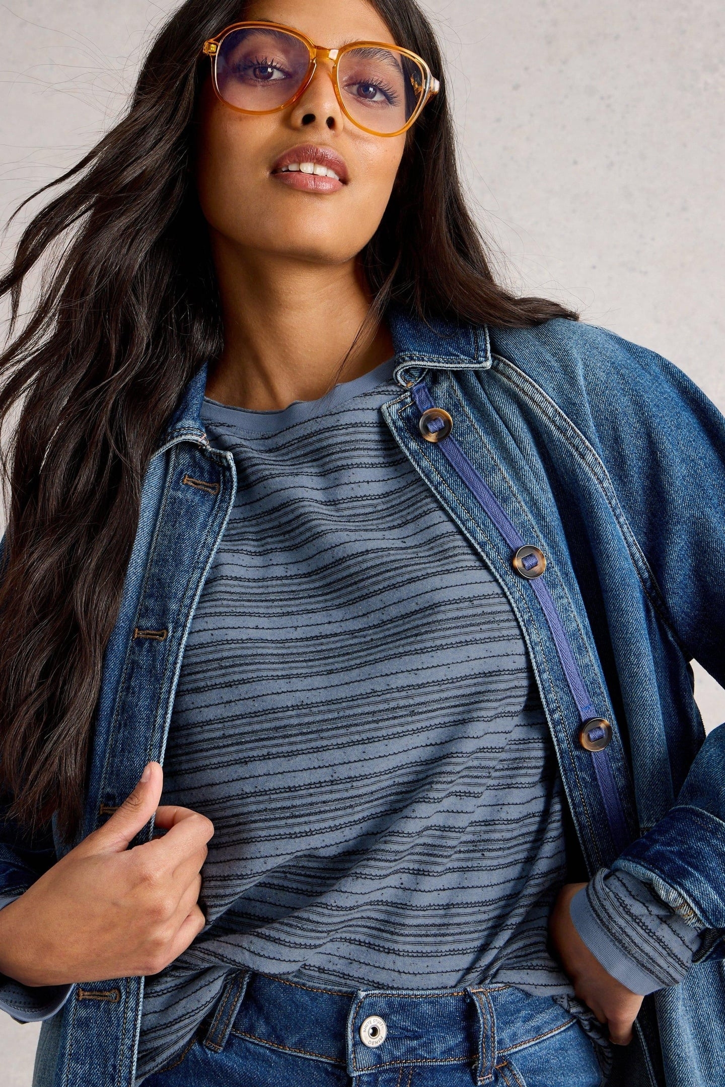 CLARA STITCH TEE MID BLUE 2