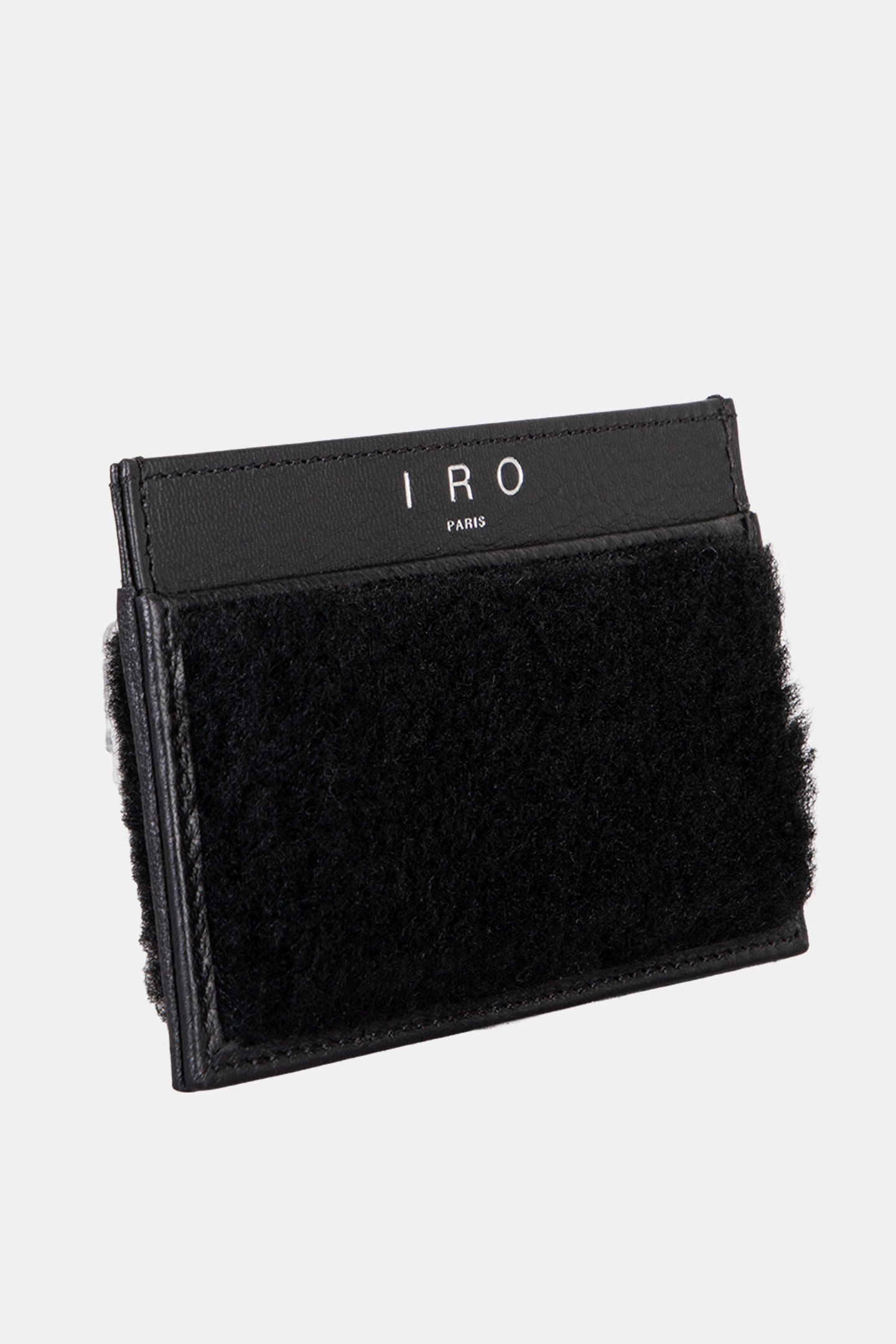 CARDI SHEARLING CARD HOLDER BLACK FUR 2