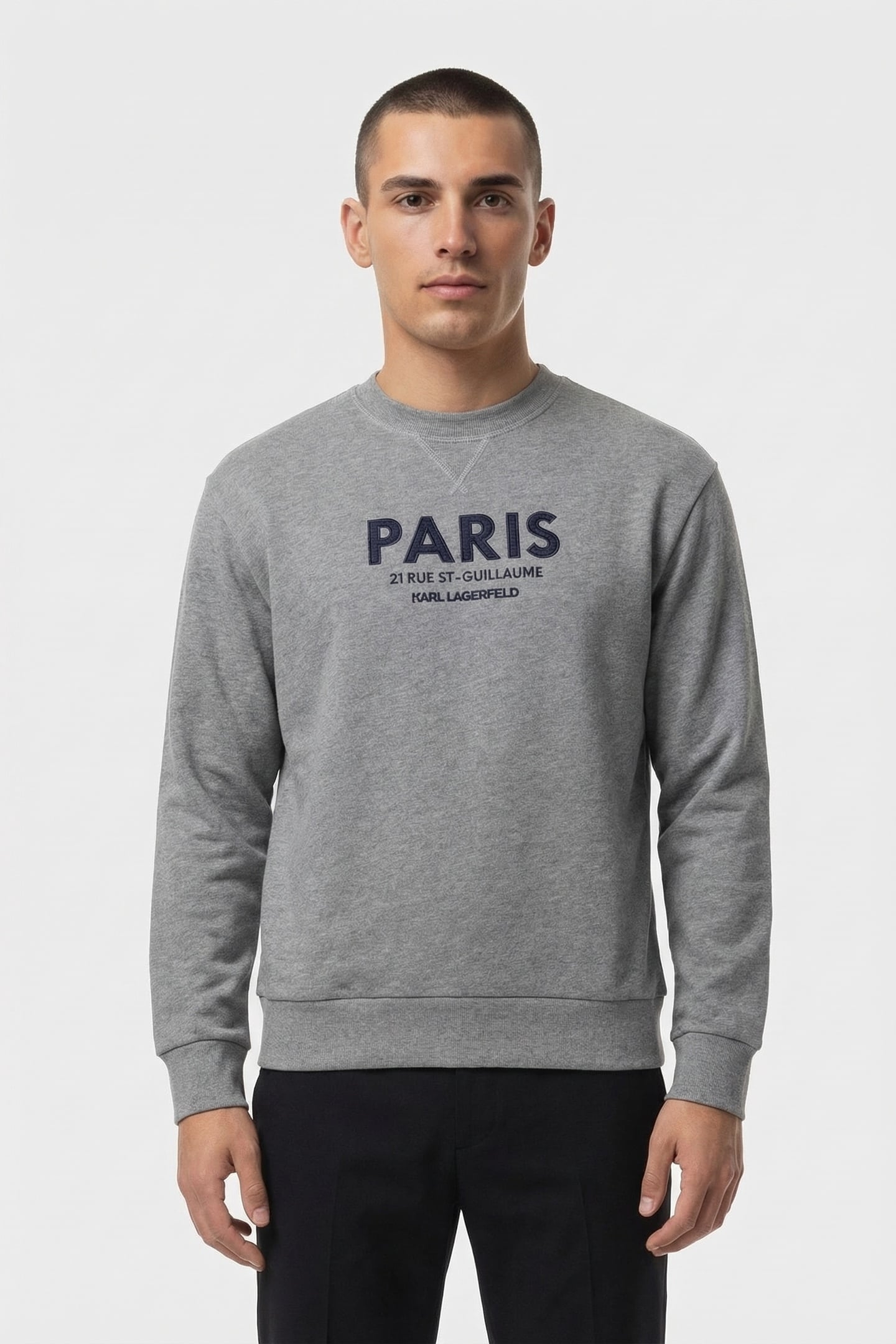 DARKGREY MELANGE SWEAT CREWNECK 1