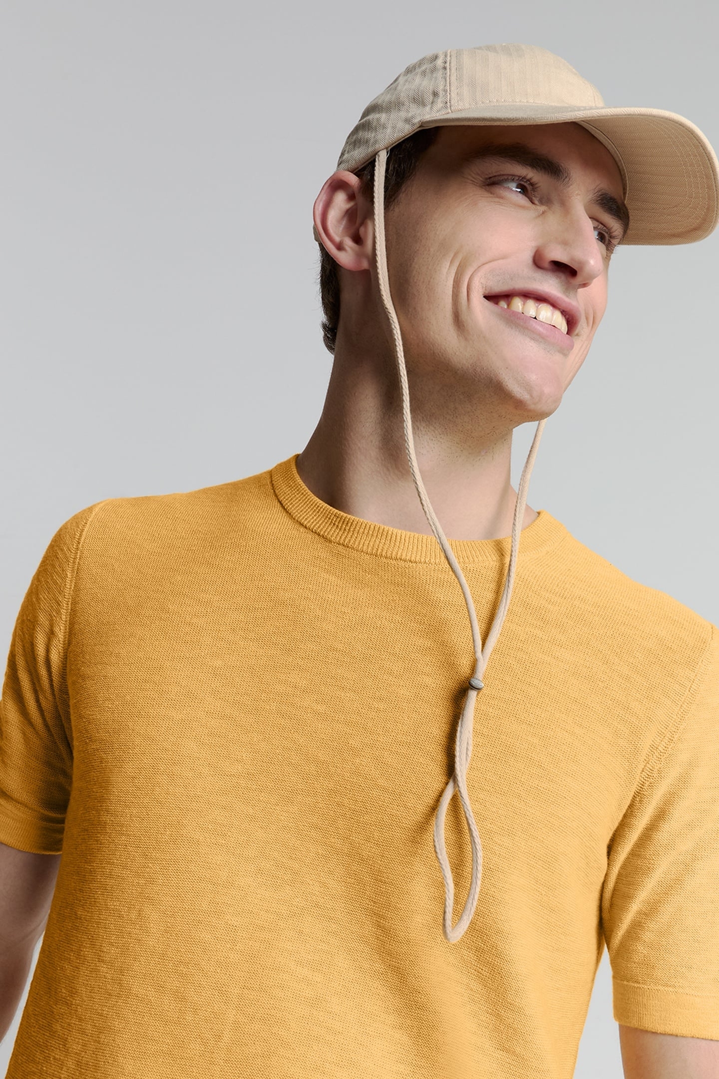 PULLOVER SHORT SLEEVE CREWNECK SOLID SLUB KNIT YELLOW 7