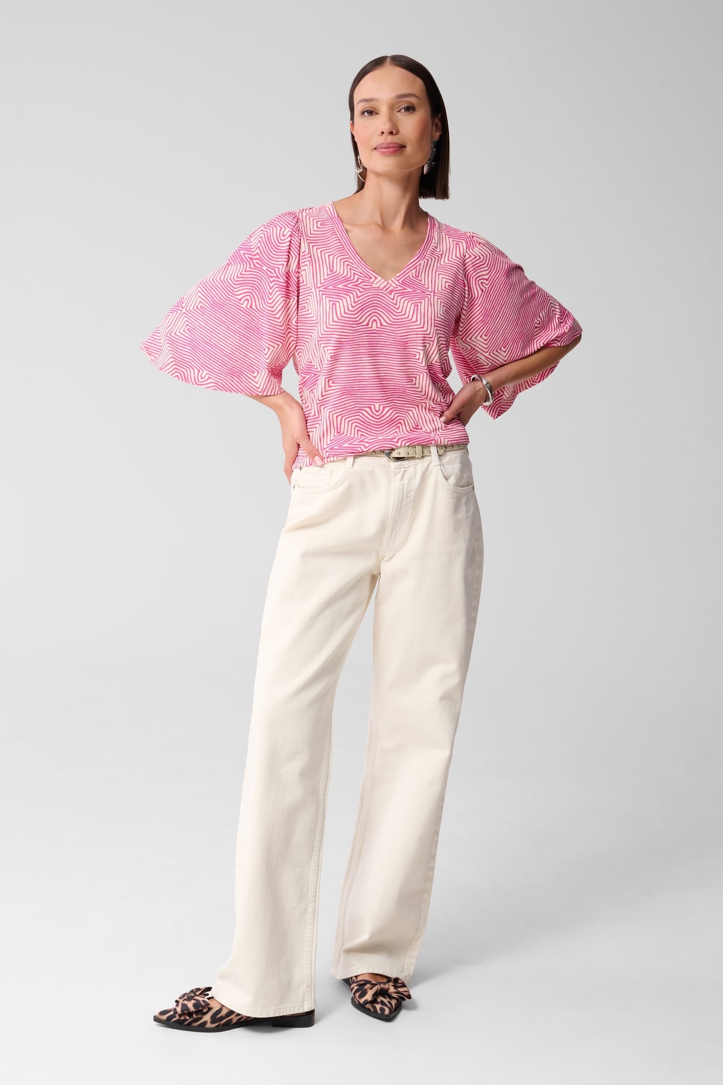 LA-SBRIB JERSEY RUFFLE TOP PINK 2