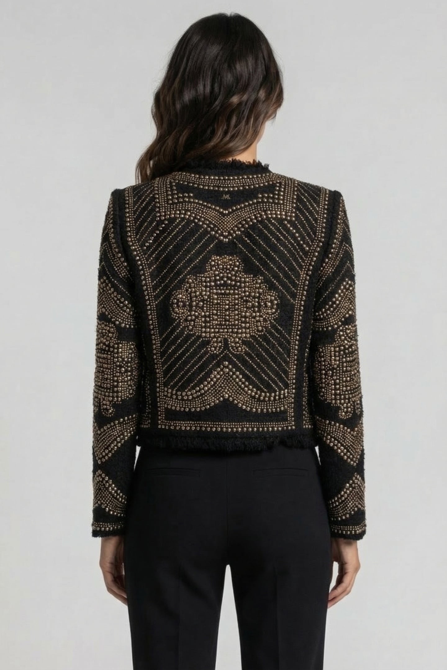 MARCIANO BY GUESS HELENE CROPPED STUDDED JACKET BLACK/GOLD 5