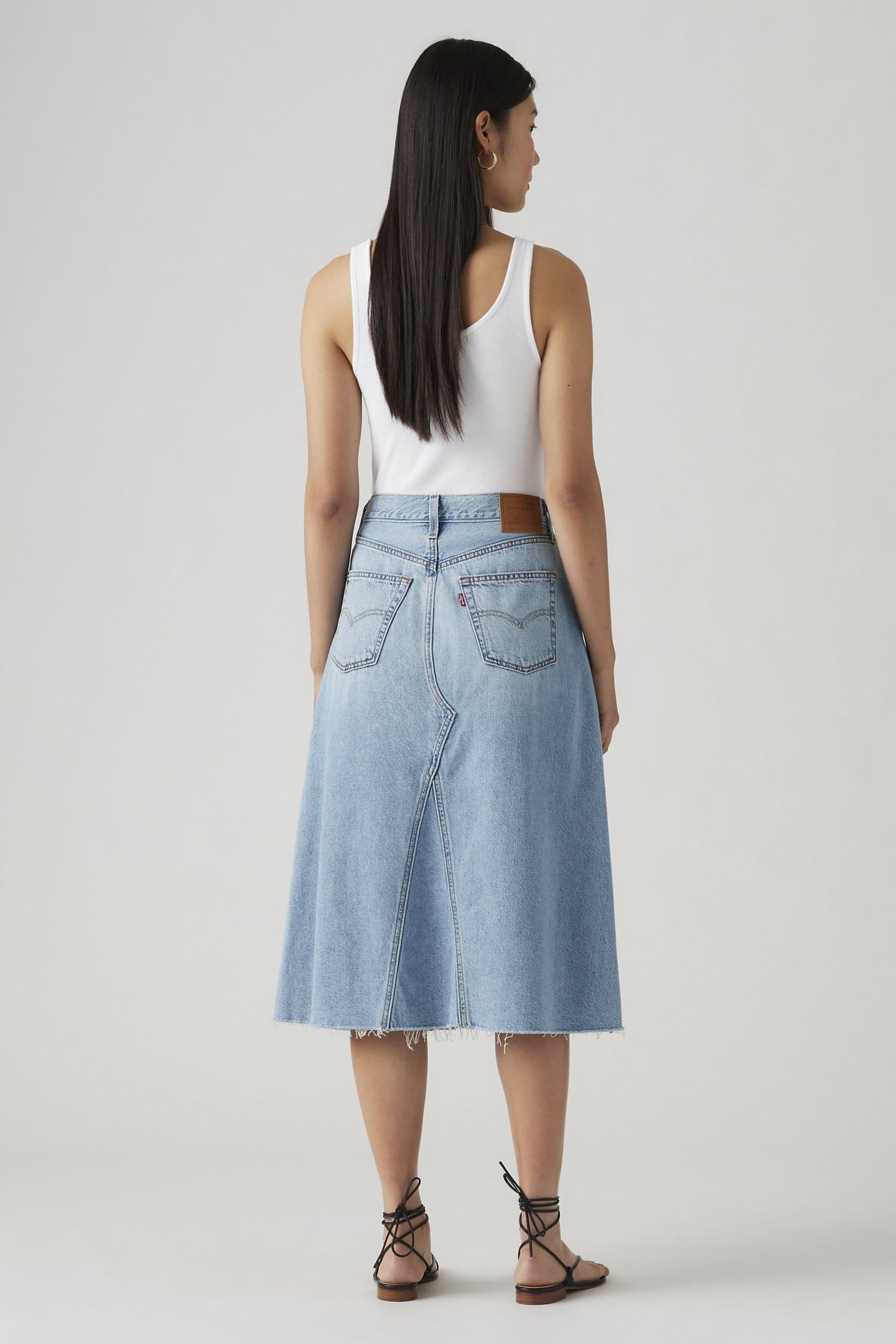 HIGH RISE A LINE DECON SKIRT BLUE 5