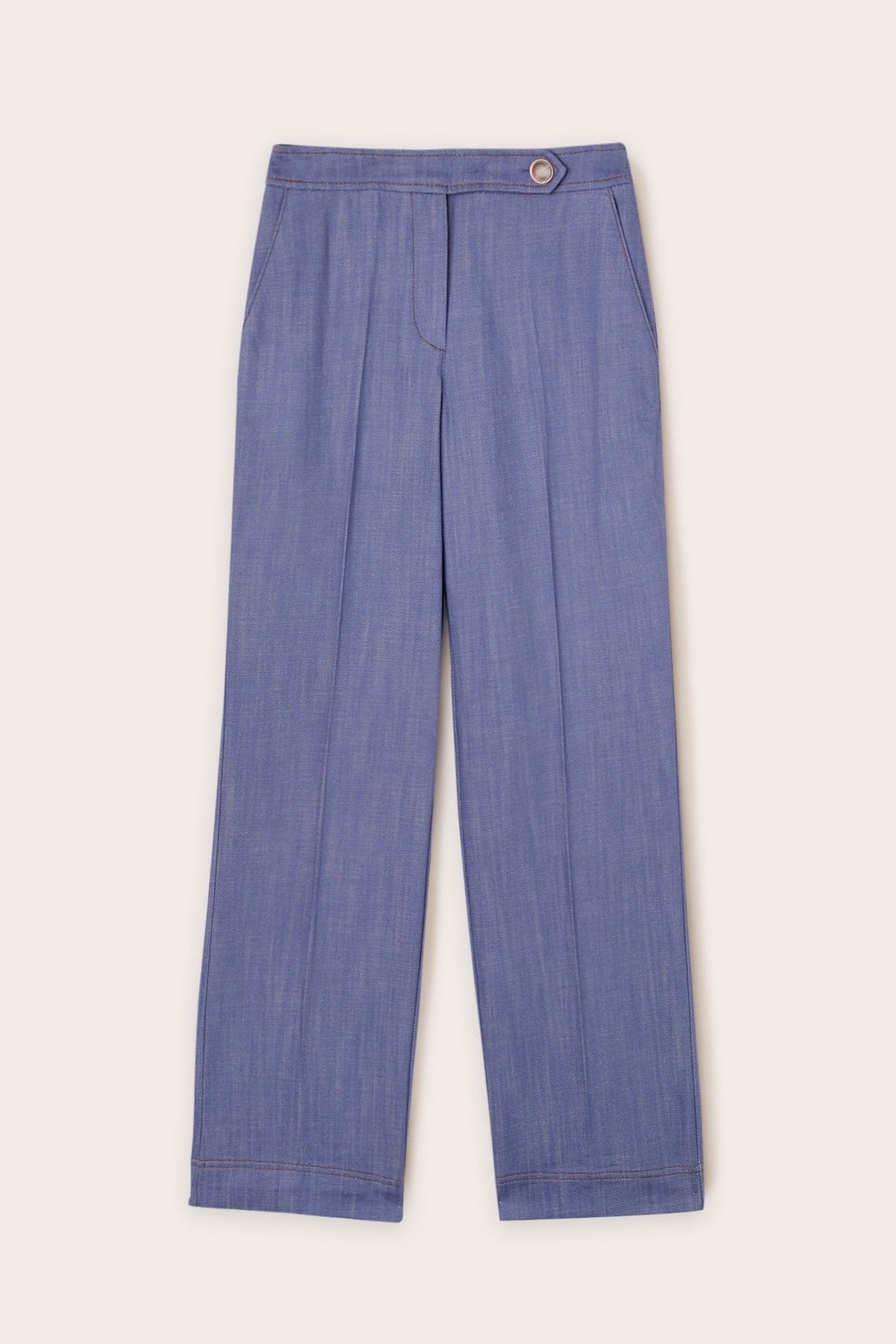 COTTON CANVAS WIDE TROUSERS LIGHT BLUE 4