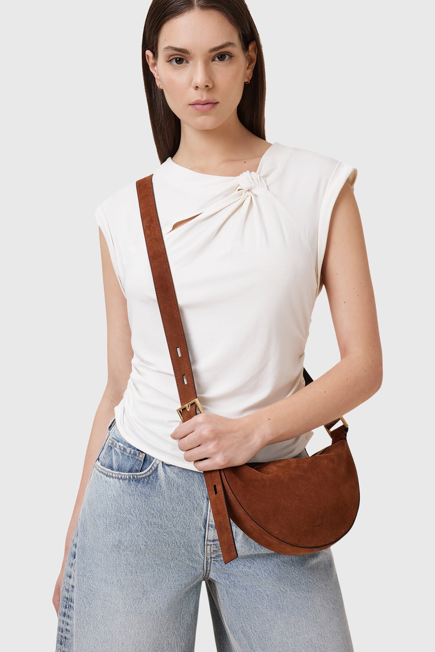 HALFMOON SUEDE XBODY COGNAC BROWN 1