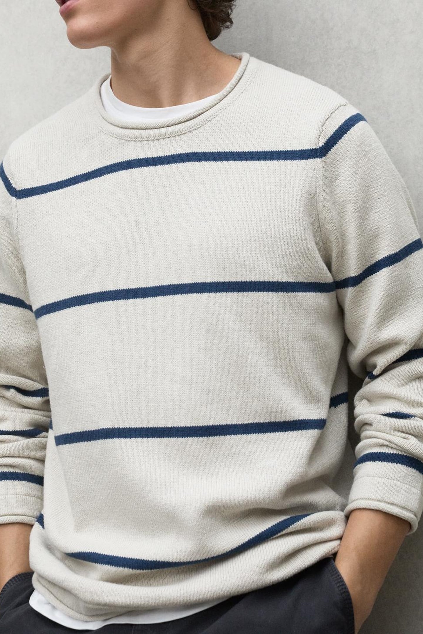 BARCOALF KNIT ECRU/BLUE STRIPES 3