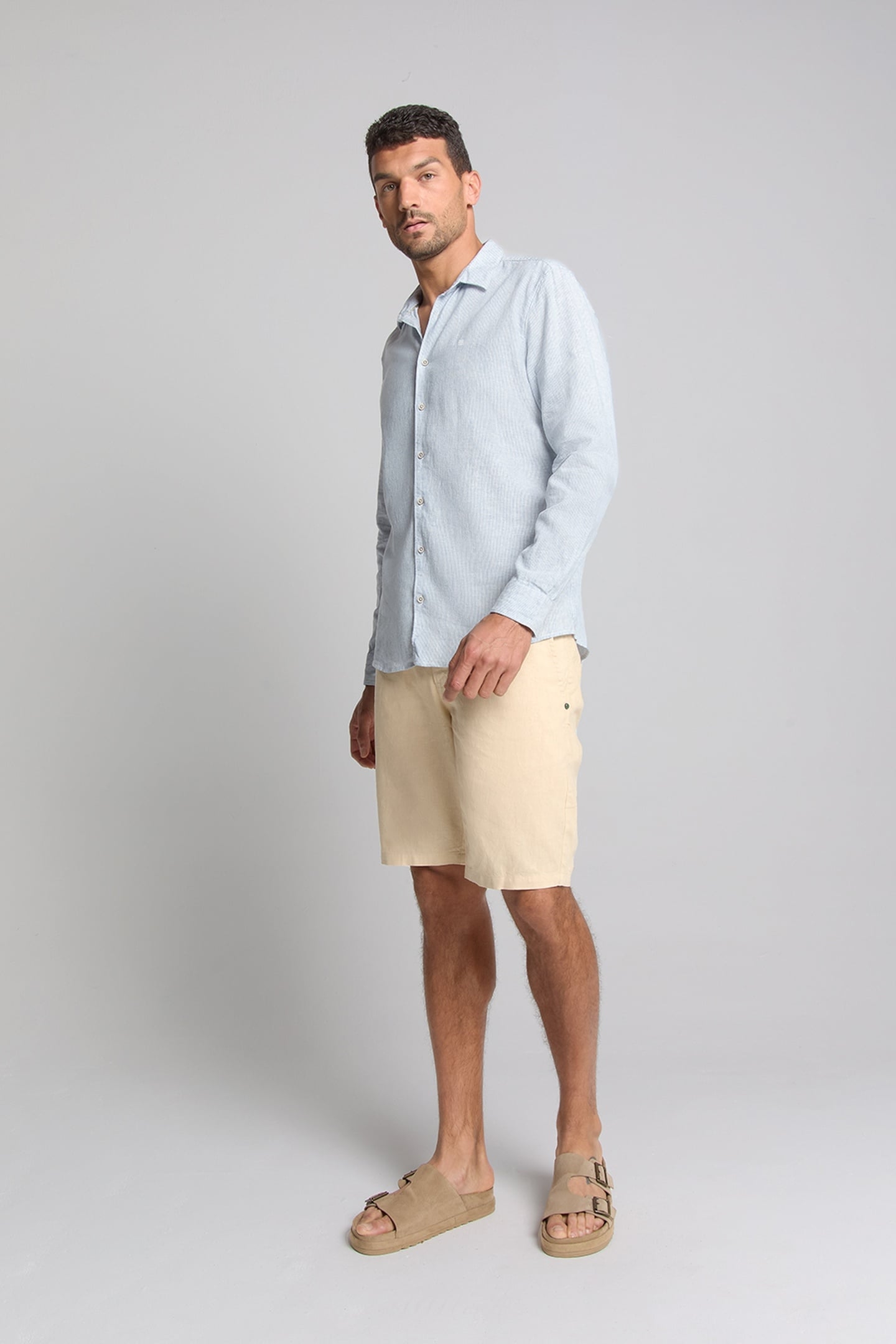 SHIRT VERTICAL SMALL STRIPES WITH LINEN CLOUD 3