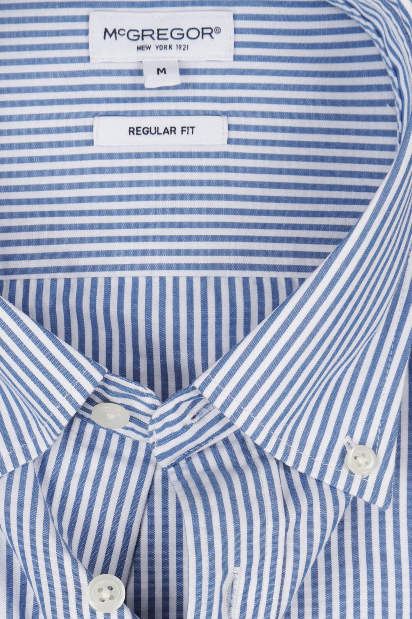 POPLIN STRIPE PEACHED SHIRT KOBALT 4