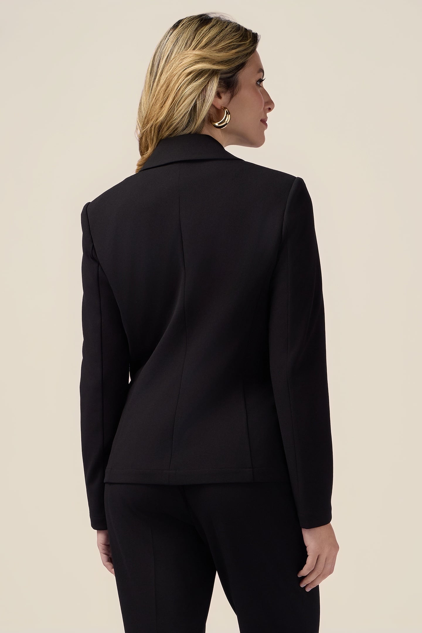 BLAZER JACKET IN SCUBA CREPE FABRIC BLACK 3