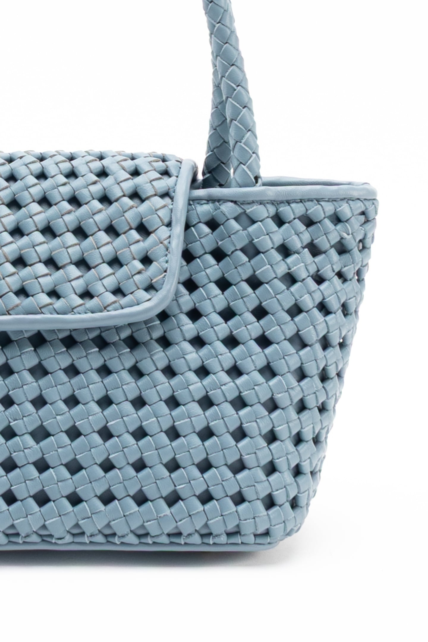 COURRIER TOTE WOVEN LEATHER ARTIC BLUE 4