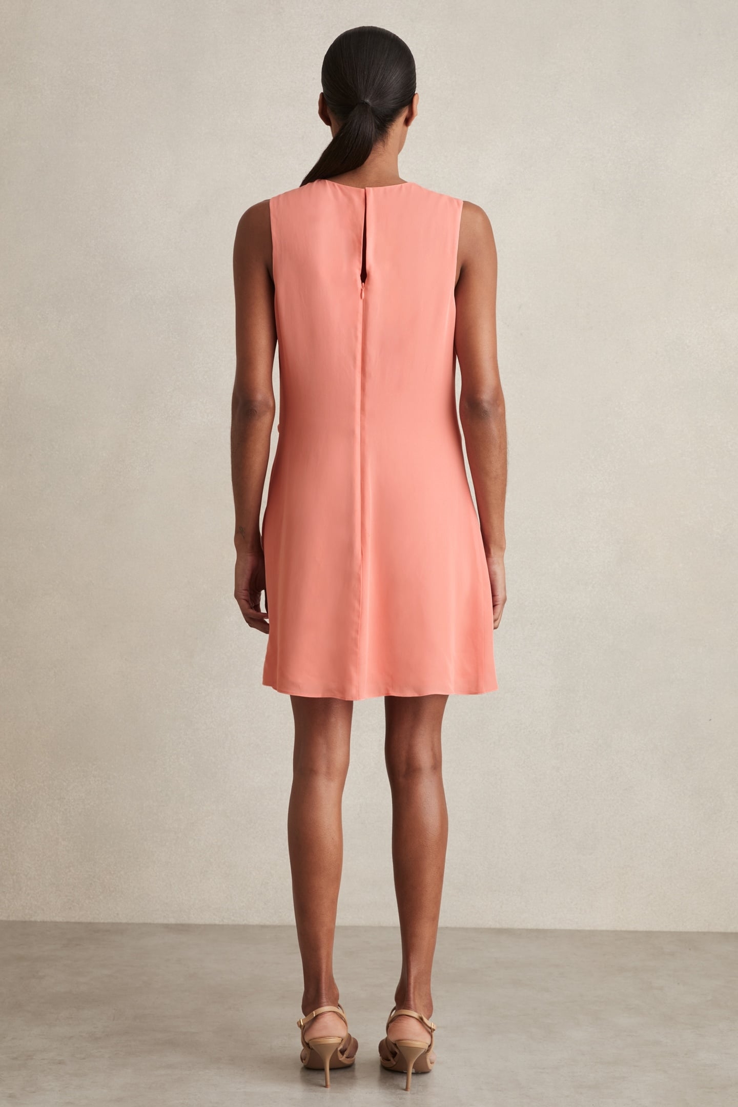 SHORT DRAPE DRESS CORAL 3