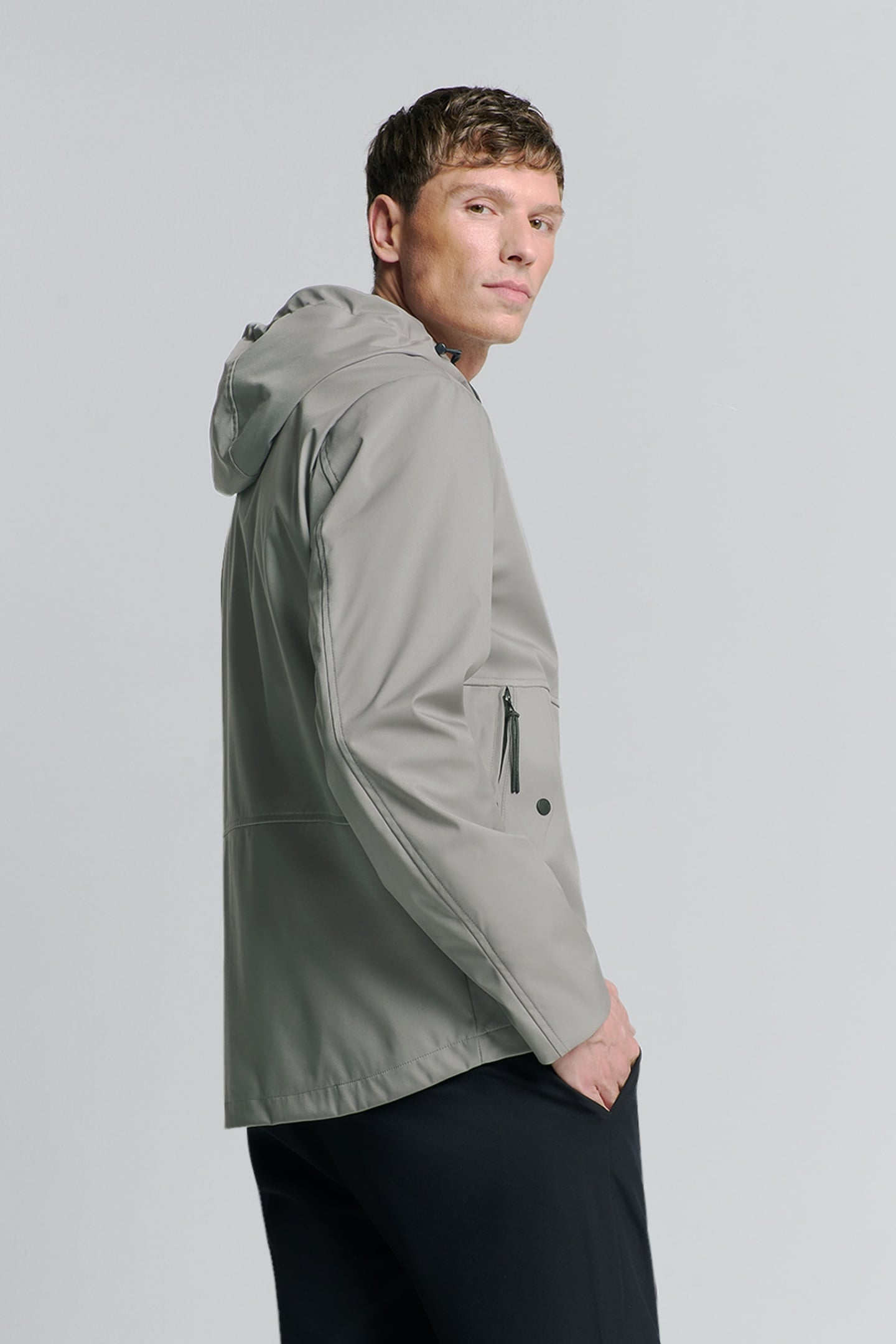 JACKET MID LONG HOODED MID GREY 2