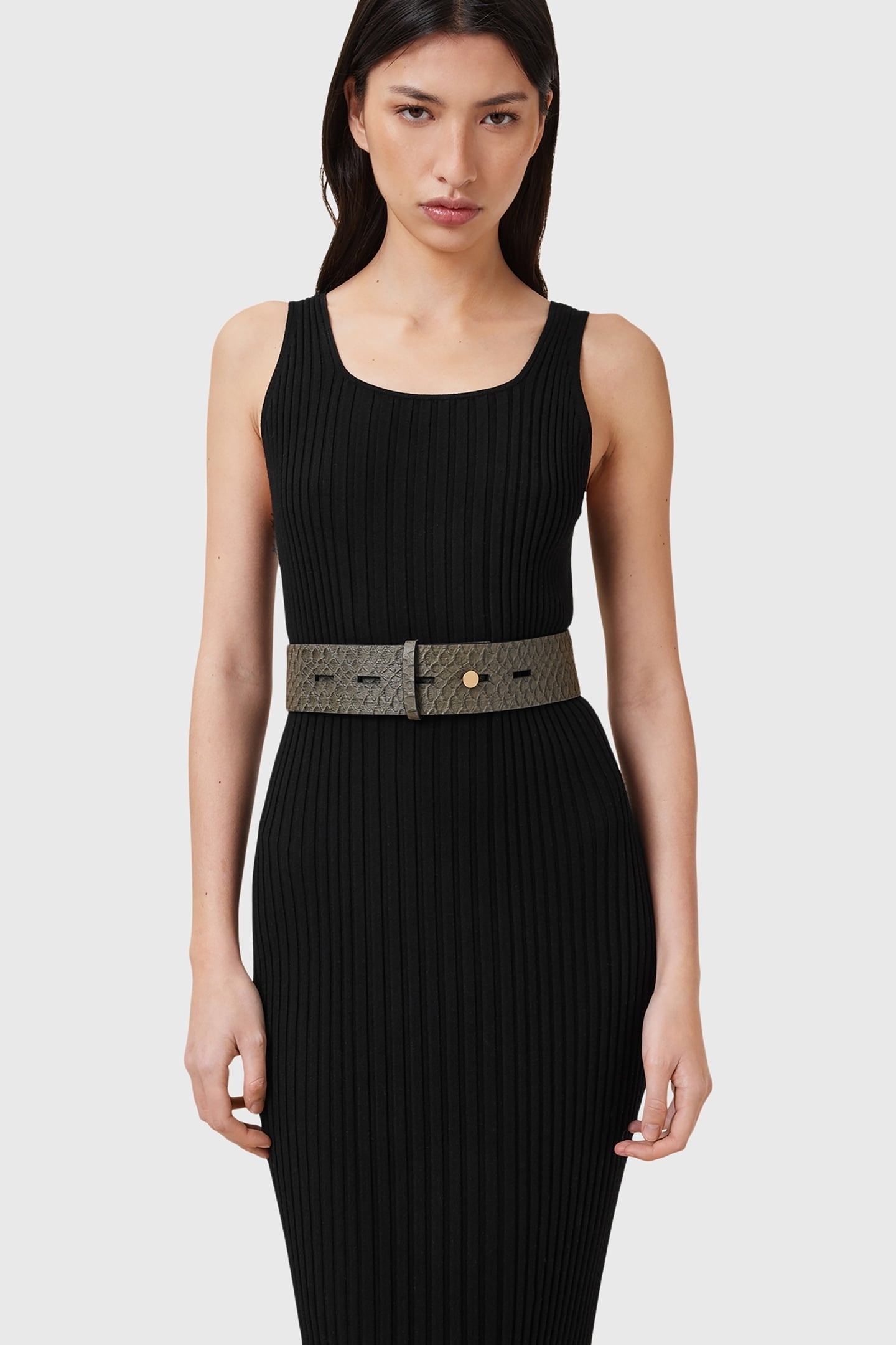 ANANTA STUDDED BELT OLIVE GREEN 1