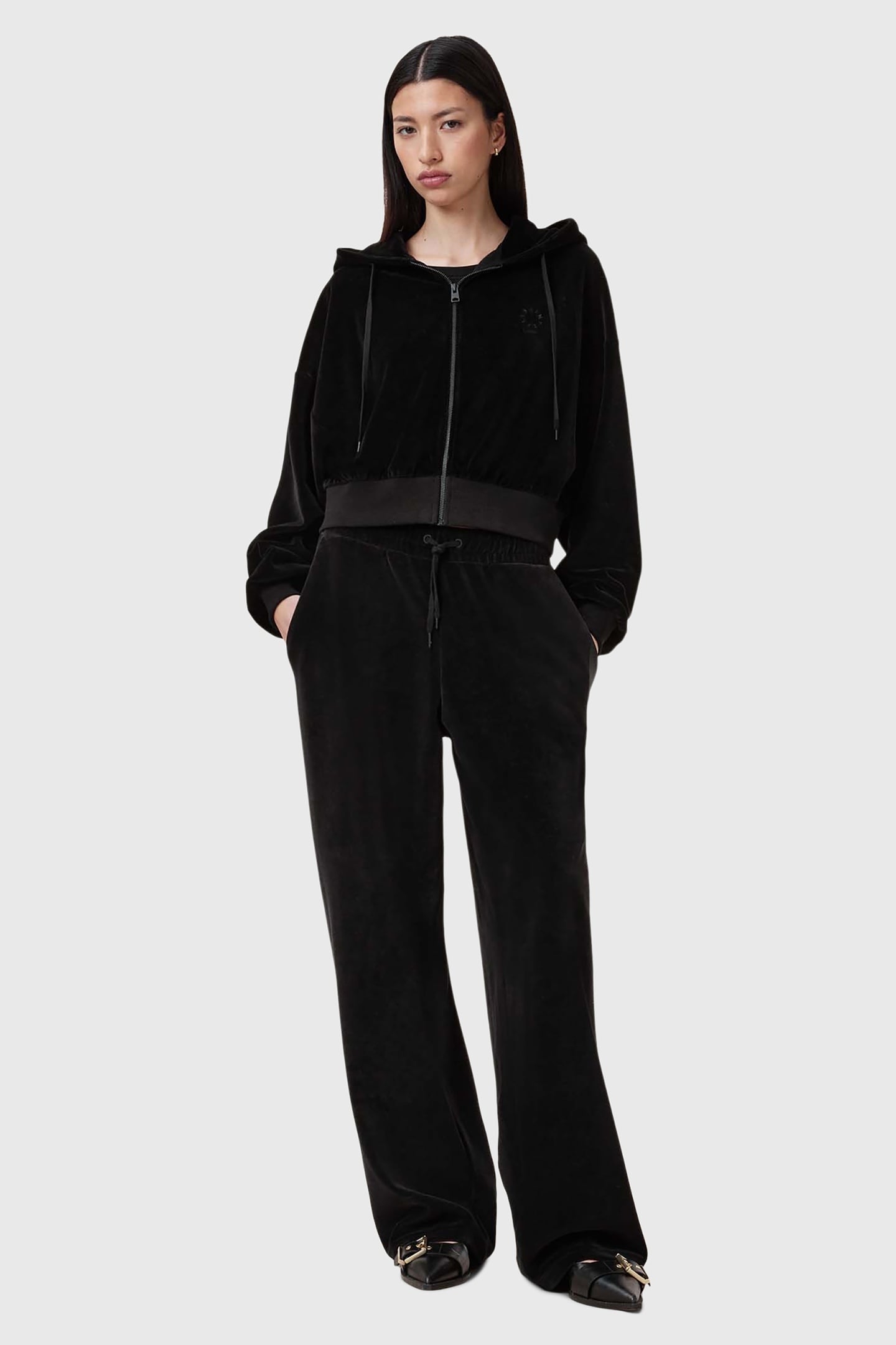 VINNY VELVET HOODY BLACK 2