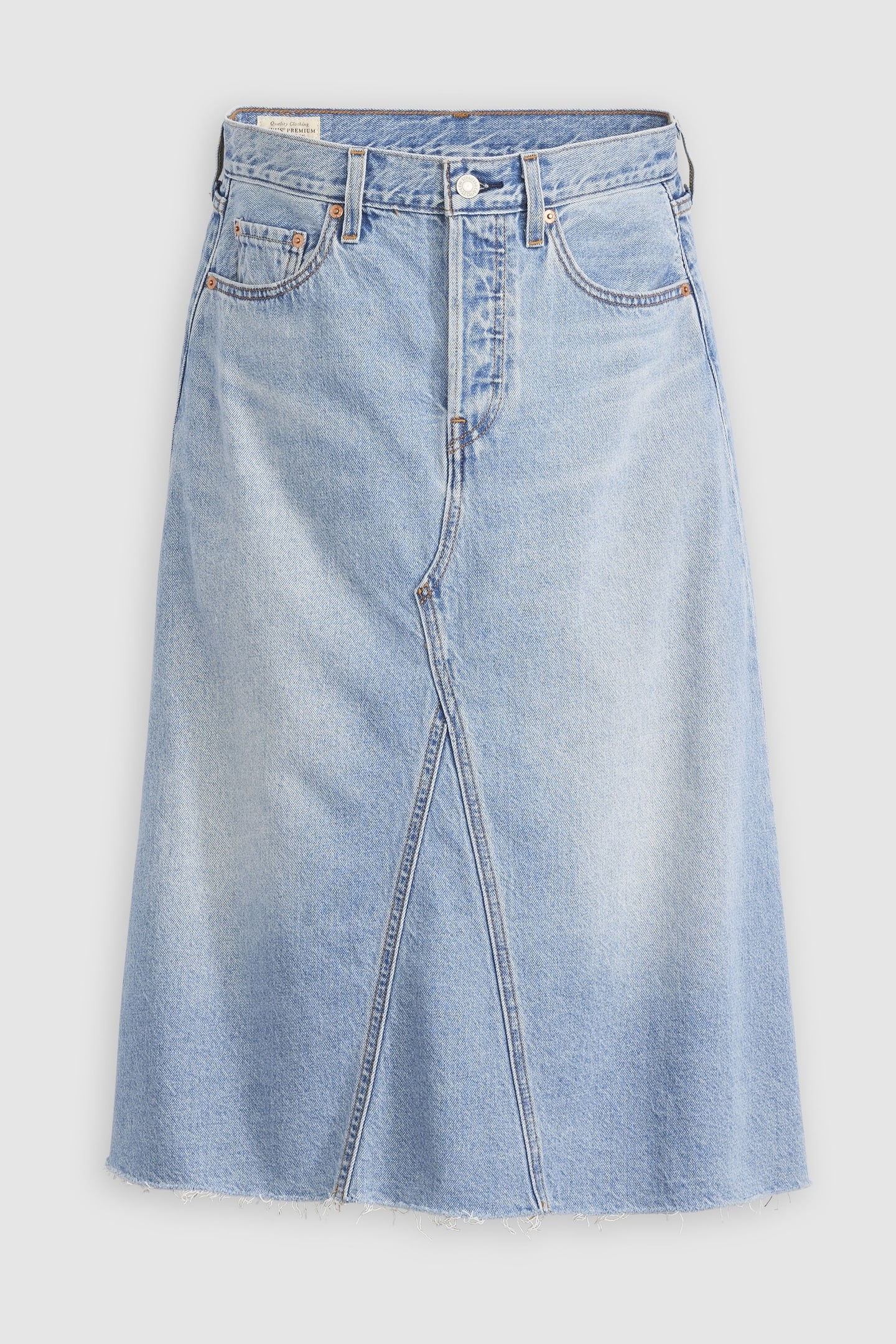 HIGH RISE A LINE DECON SKIRT BLUE 7