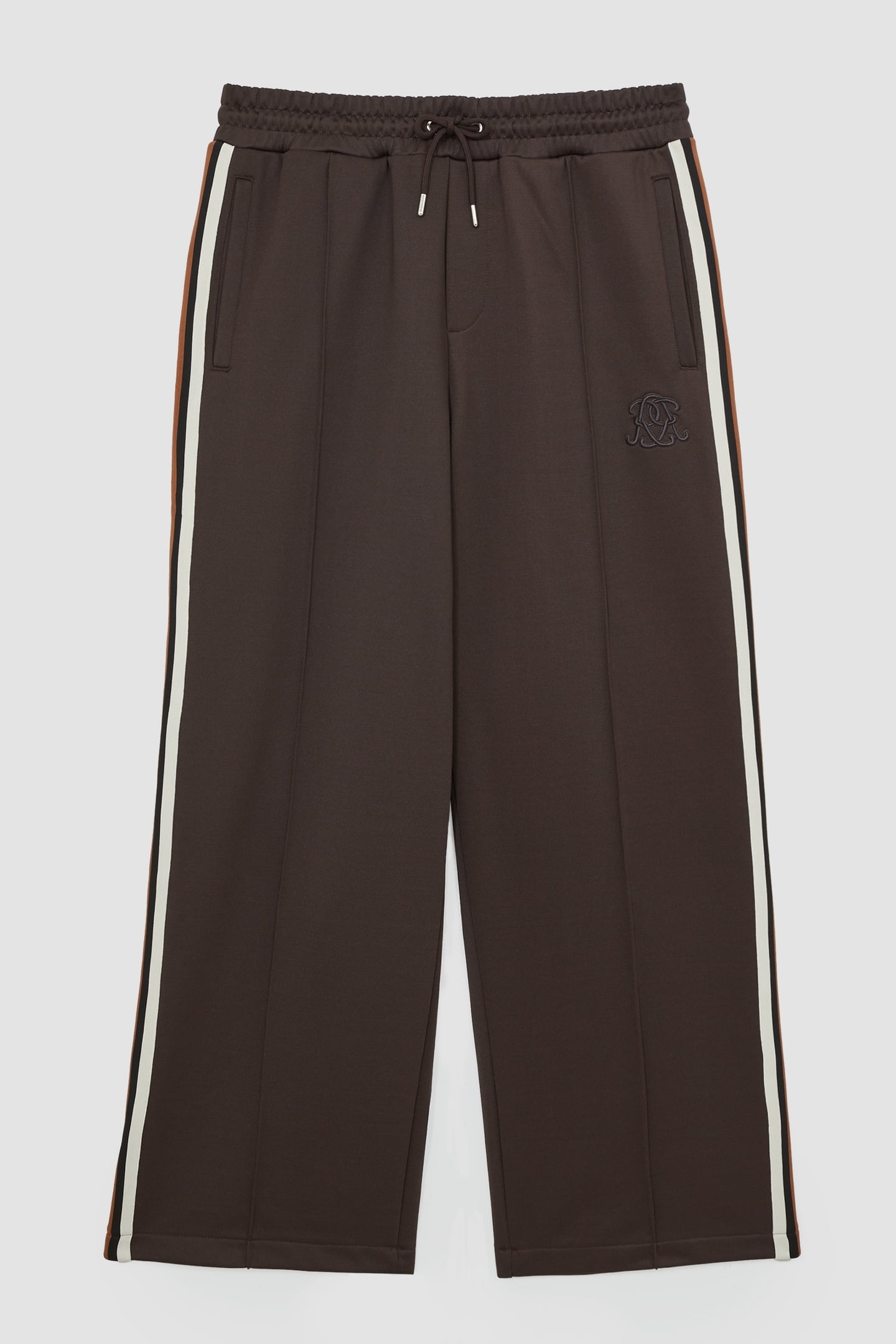 DRAWSTRING WIDE LEG JOGGERS BROWN 5