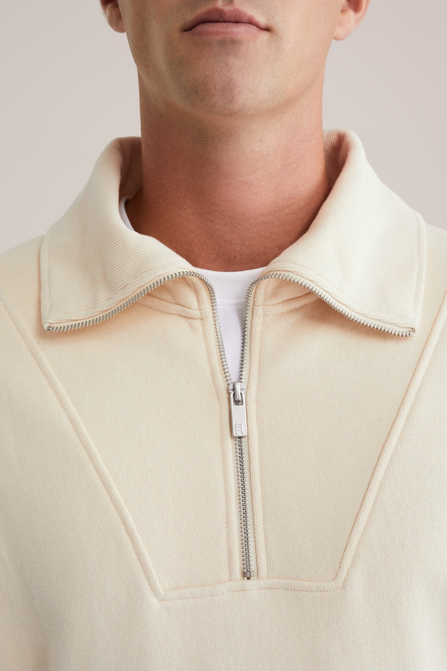 HALFWAY ZIPPER ECRU 5