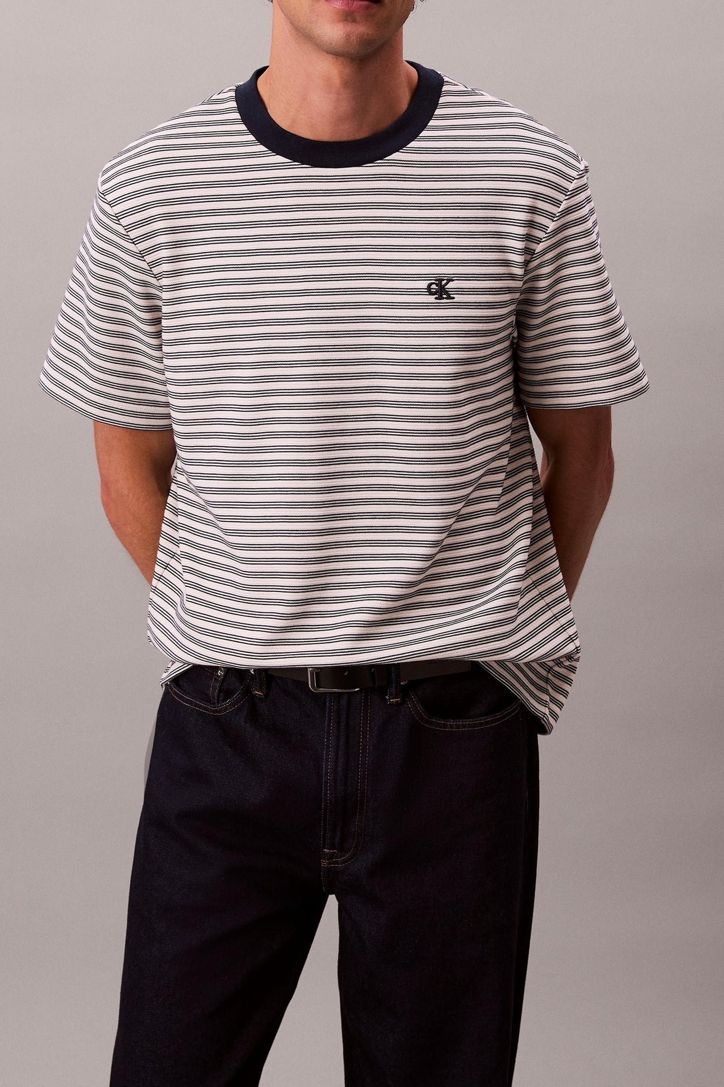 SS STRIPED OTTOMAN TEE CHALK 2