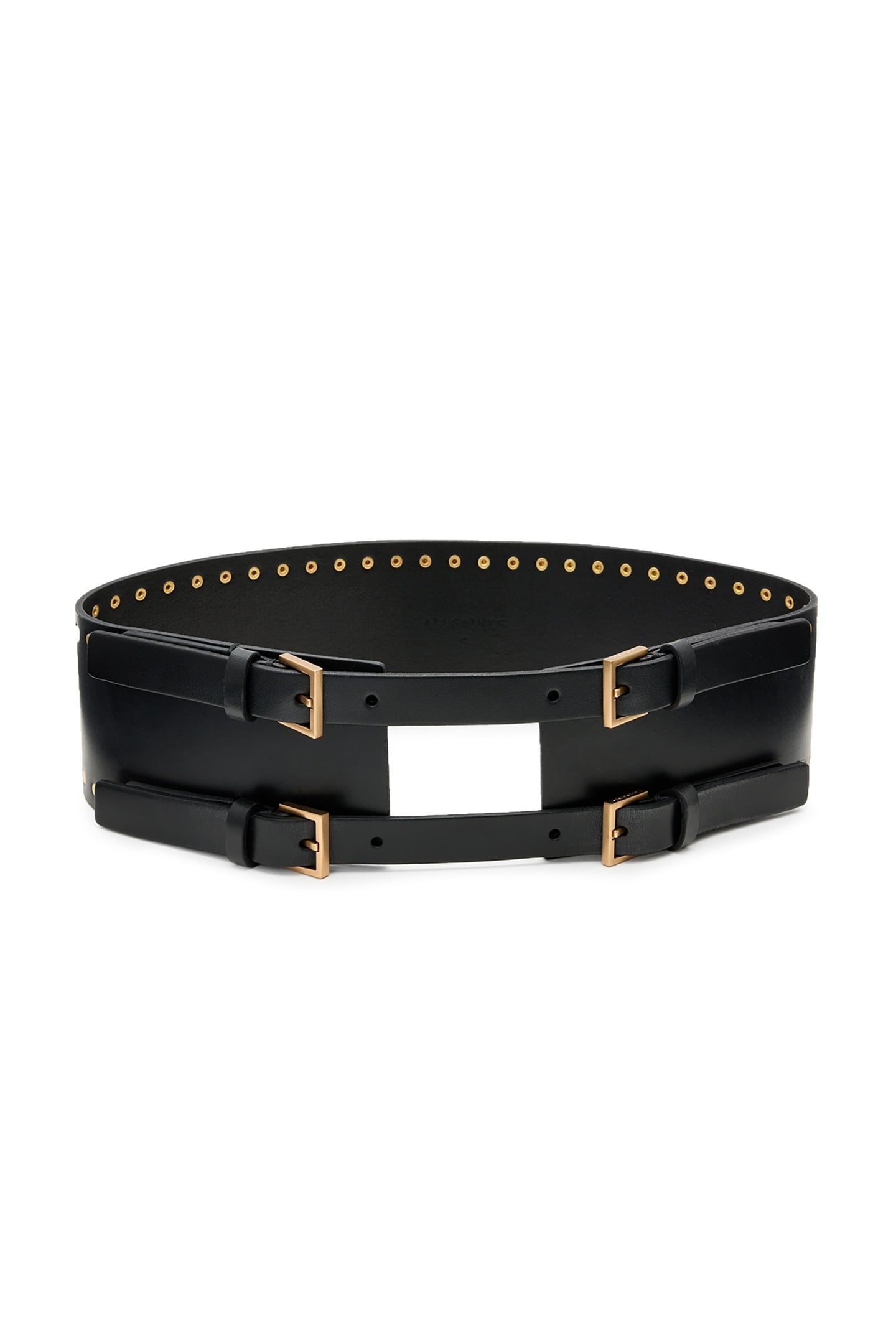 CORA WAIST BELT BLACK/WARM BRASS 4