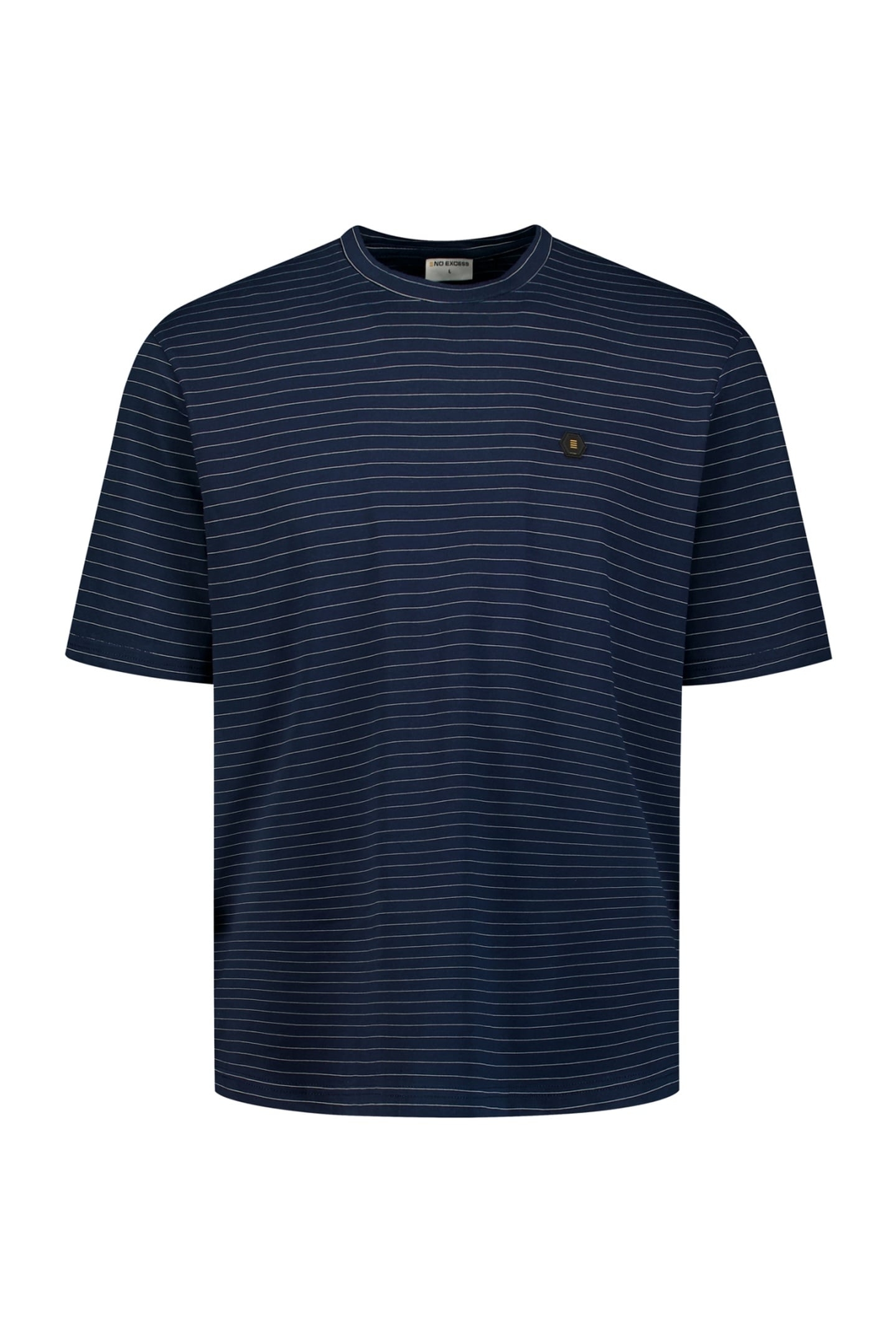 T-SHIRT CREWNECK PIN STRIPE GARMENT DYED NIGHT 1