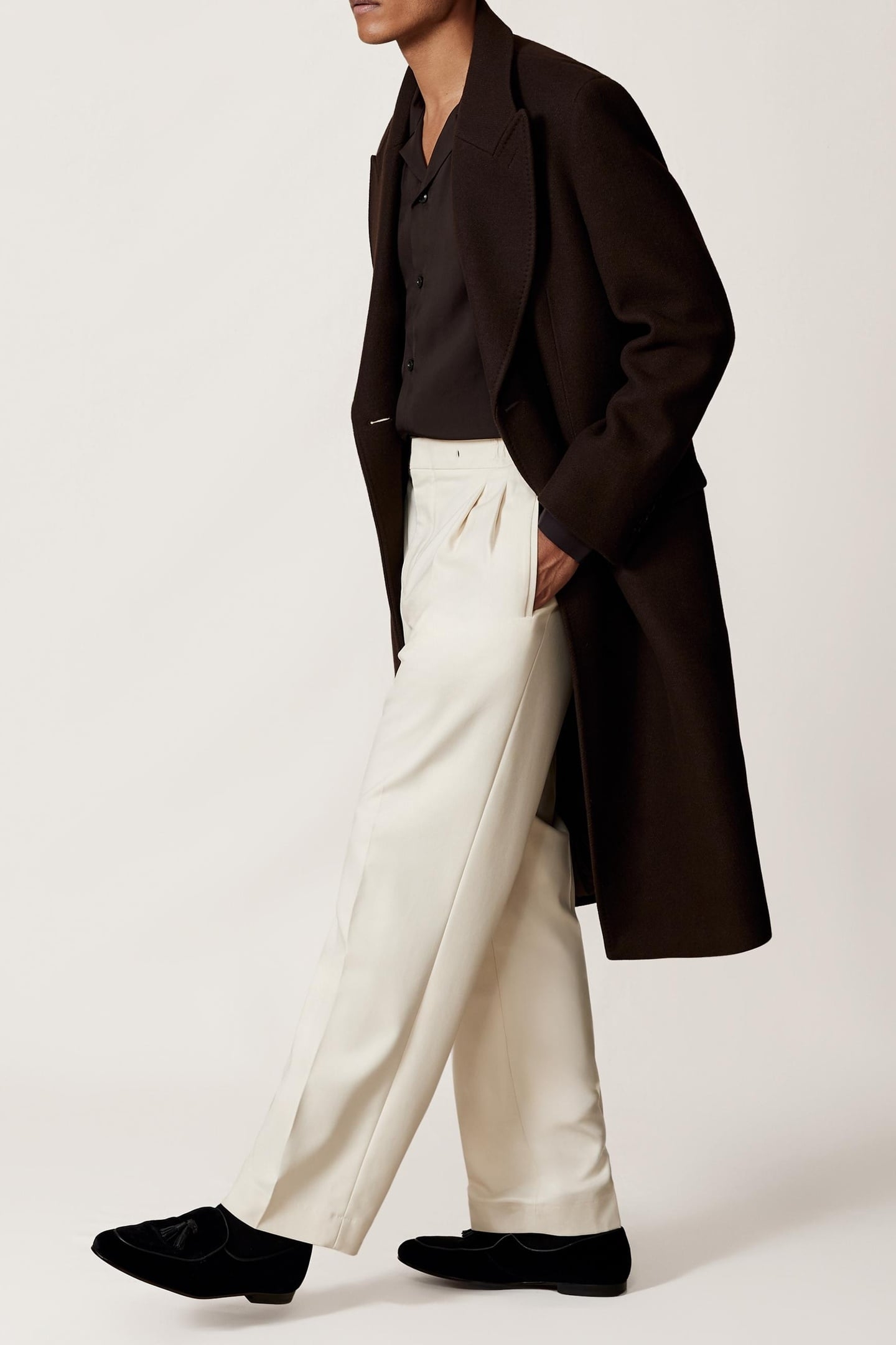 LS TWILL PIPED CUBAN SHIRT CHOCOLATE BROWN 3