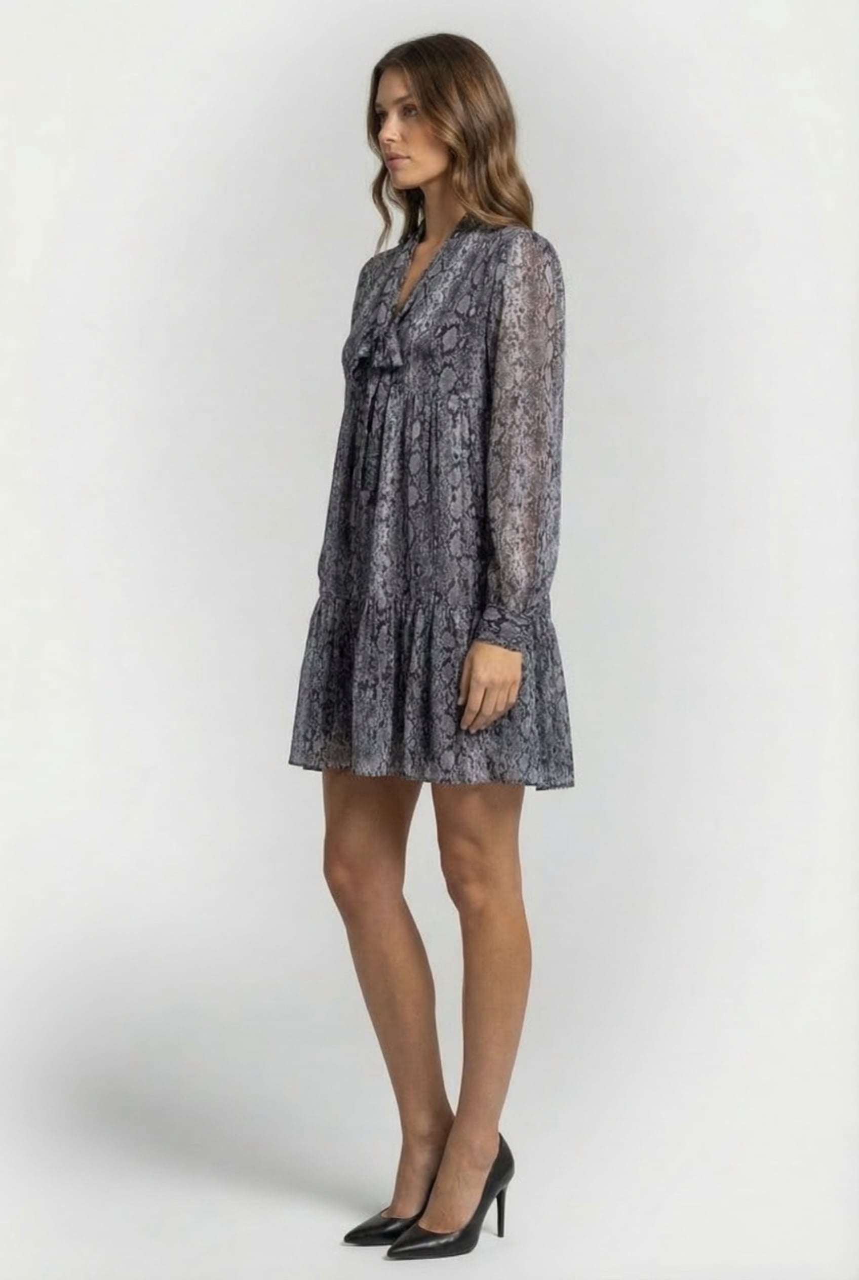 ADDER BOW DETAIL DRESS IN LUREX 3