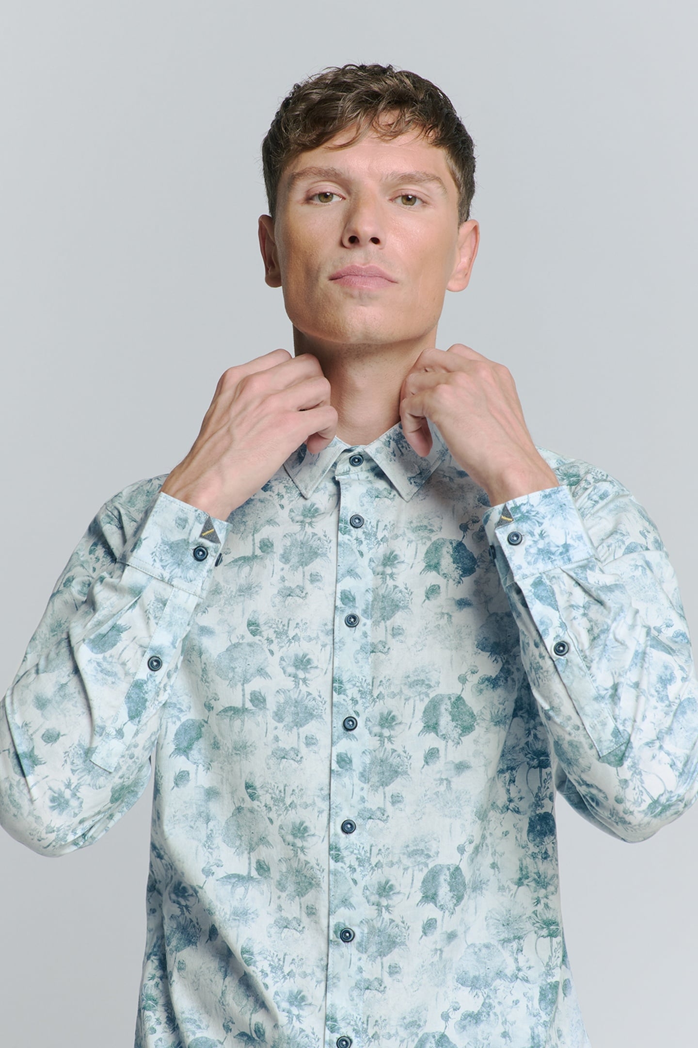 SHIRT STRETCH ALLOVER PRINTED CHALK 1