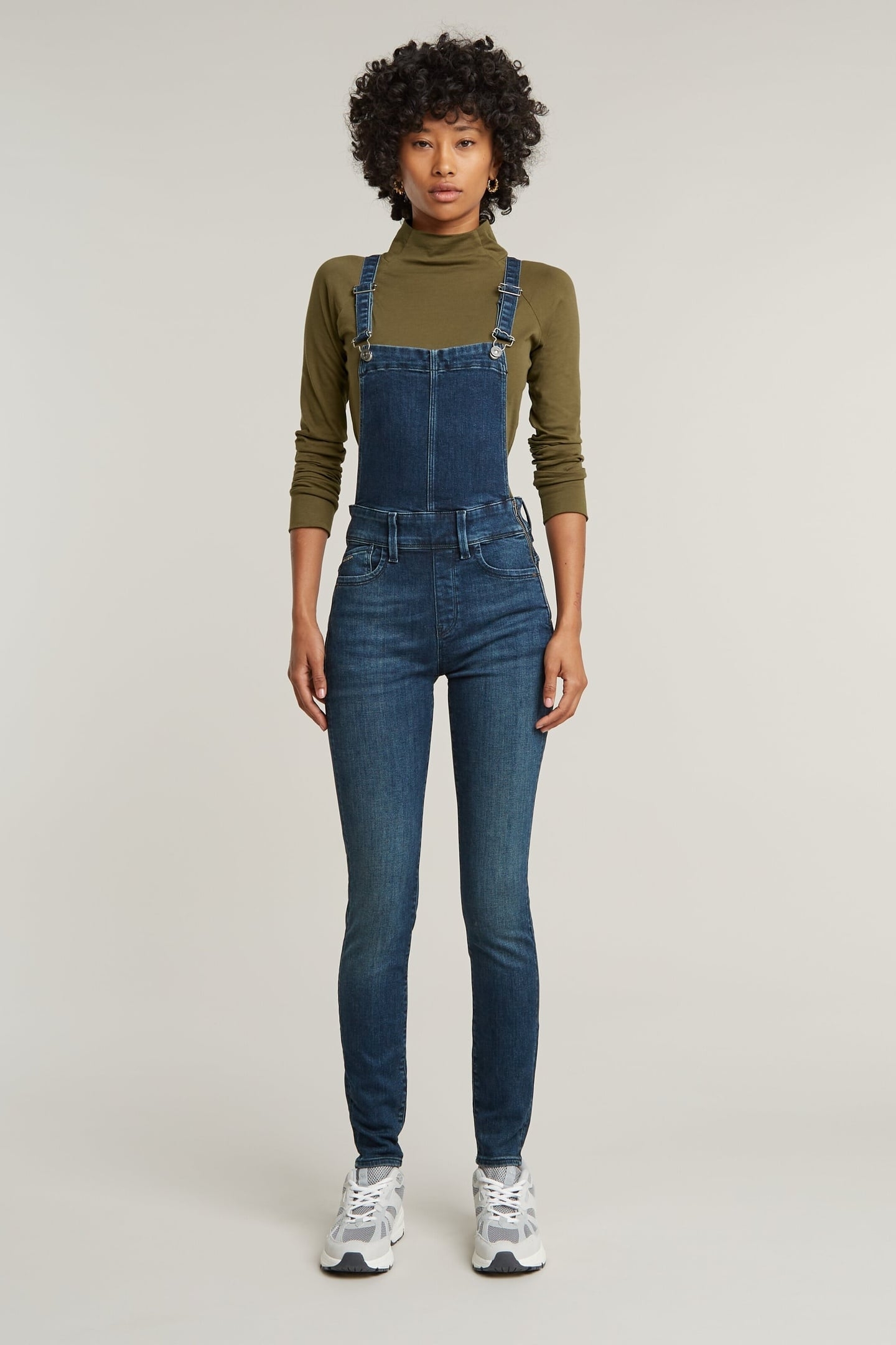 LYNN HIGH WAIST SKINNY OVERALL DK AGED 2