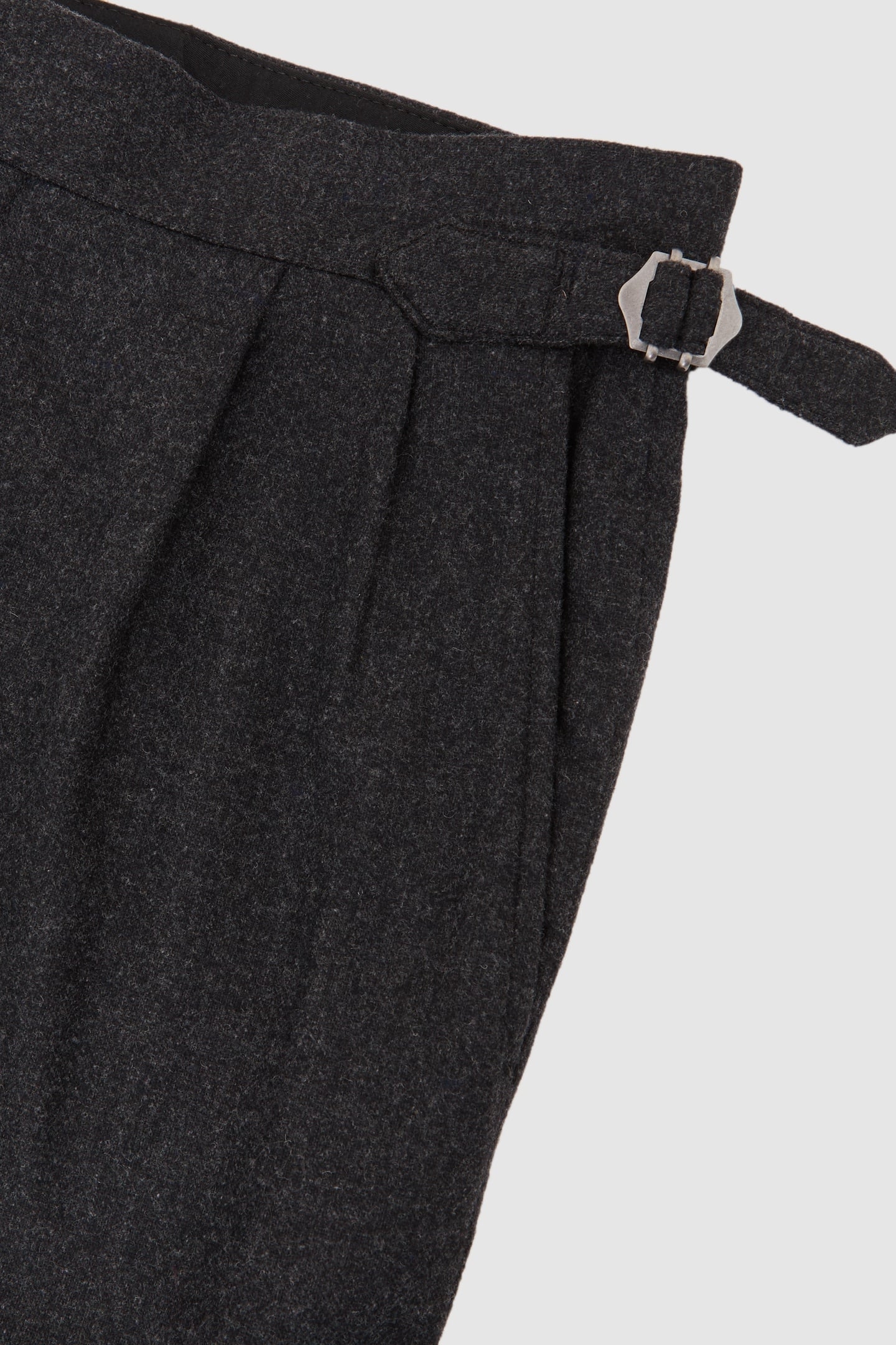 FLANNEL WIDE LEG TROUSER CHARCOAL GREY 6
