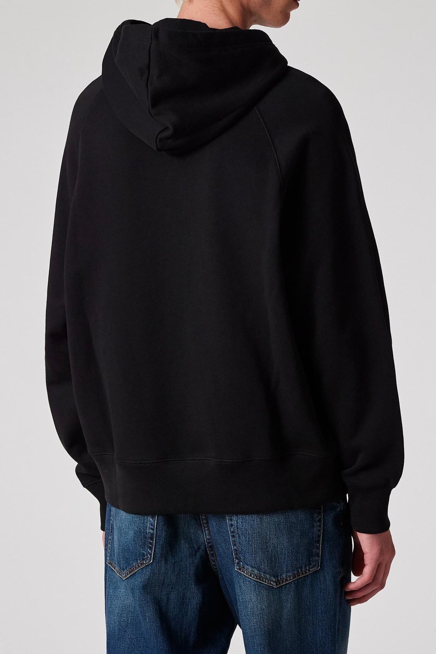 REG FIT LS HOODIE FLORAL MOTIF BLACK 3