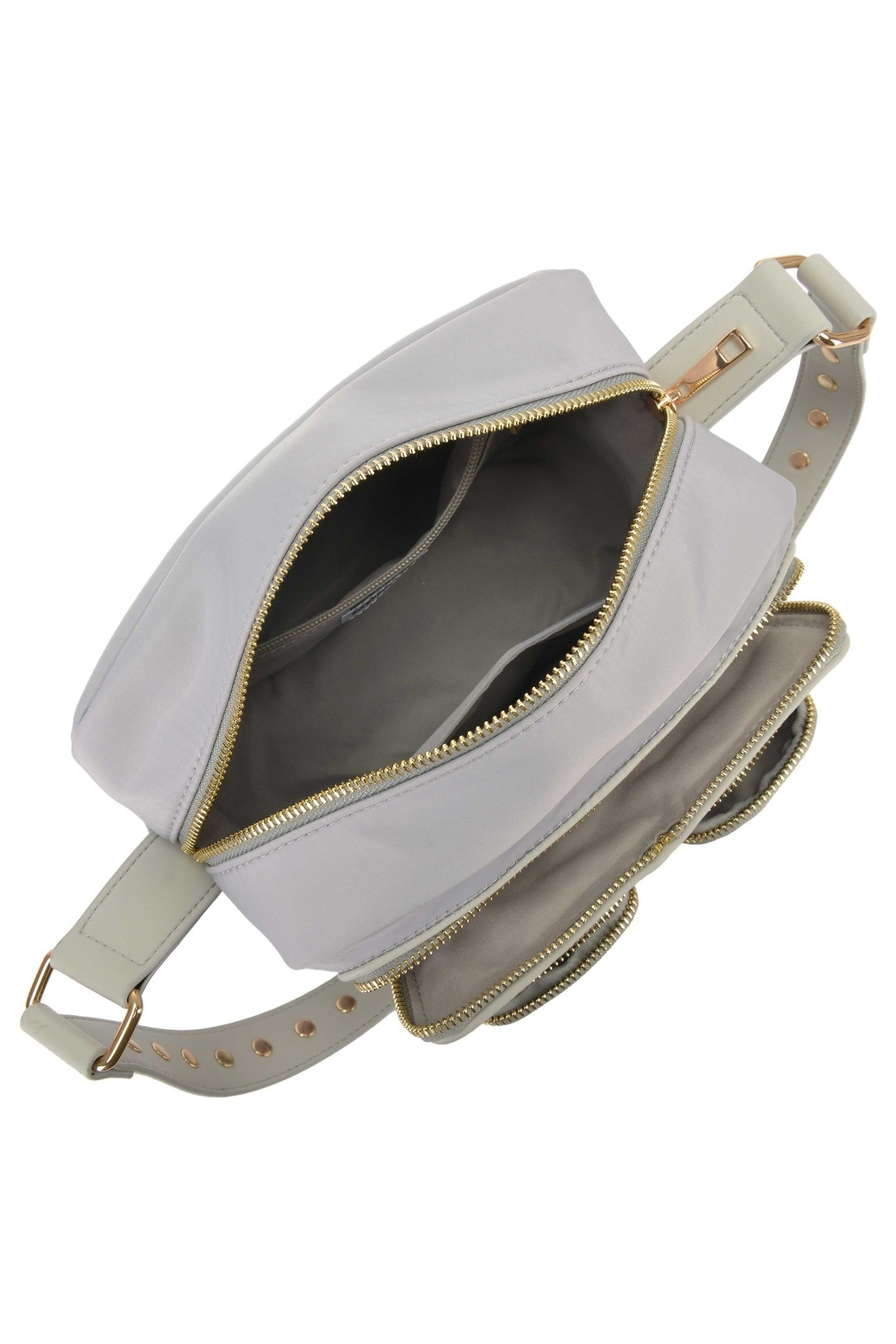 ELLIE RECYCLED NYLON LIGHT GREY W. GOLD 3