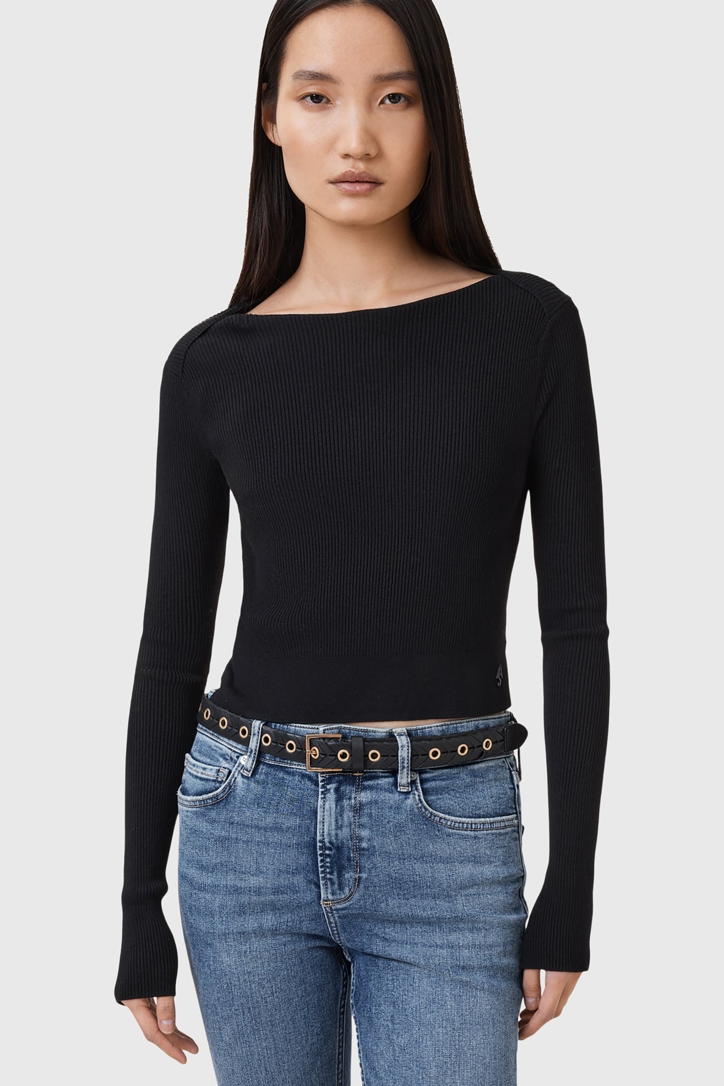 ALICE WOVEN BELT BLACK/WARM BRASS 1