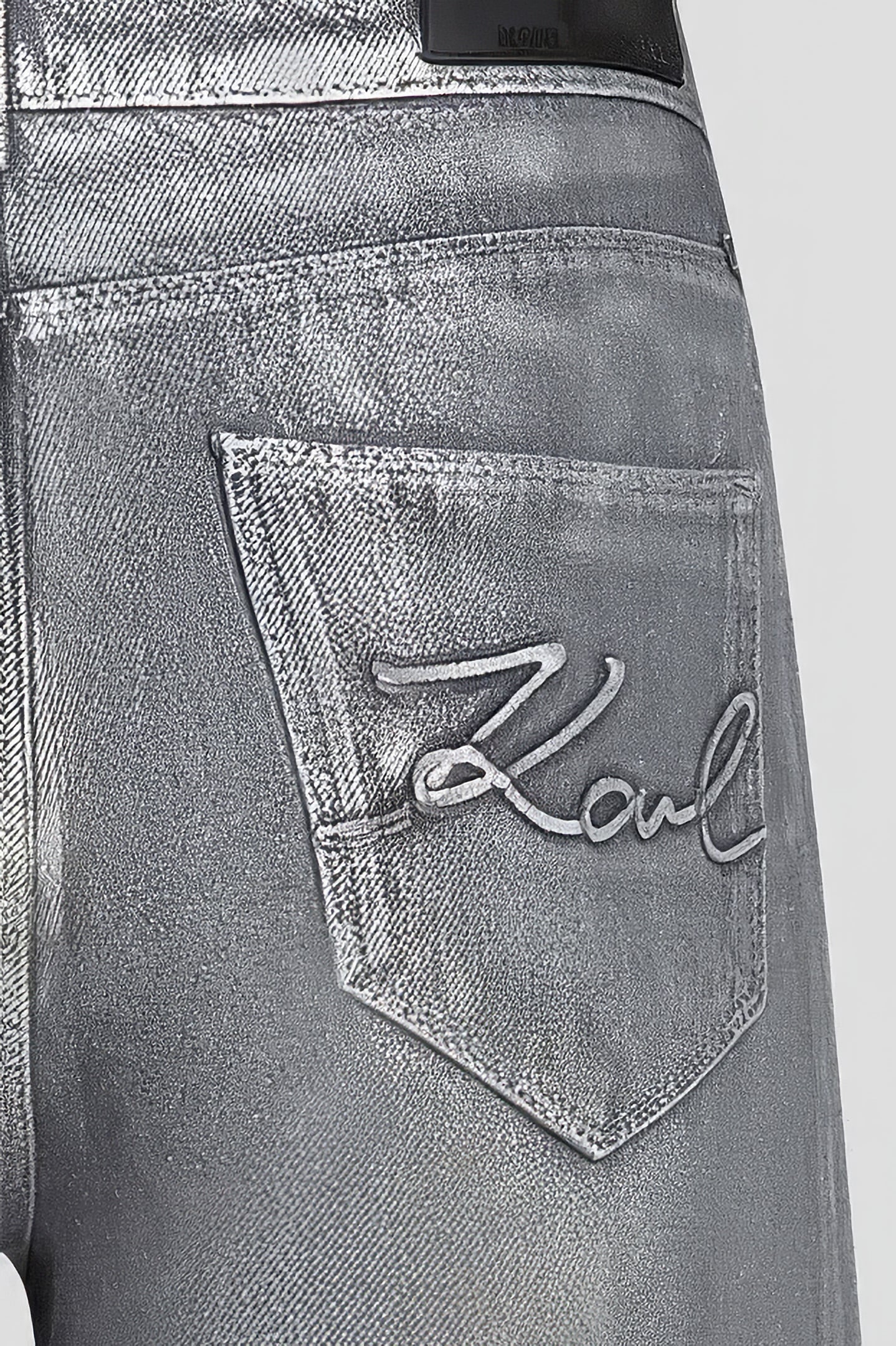 SILVER METALLIC WIDE LEG DENIM PANTS 3