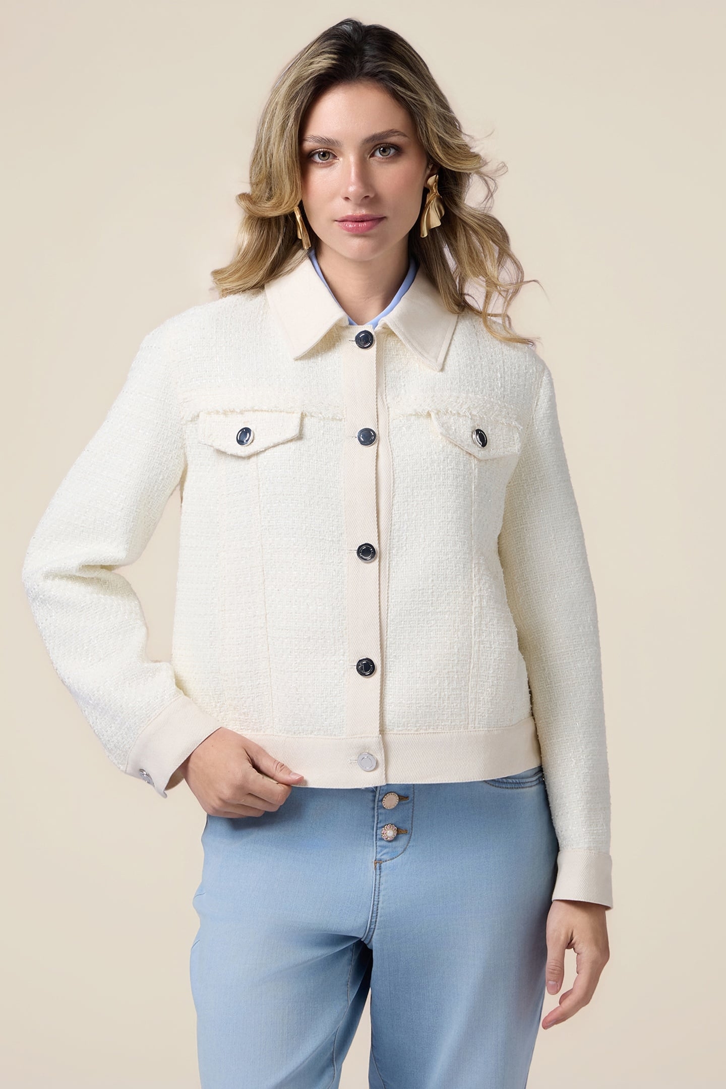 SHORT TWEED JACKET WHITE 2