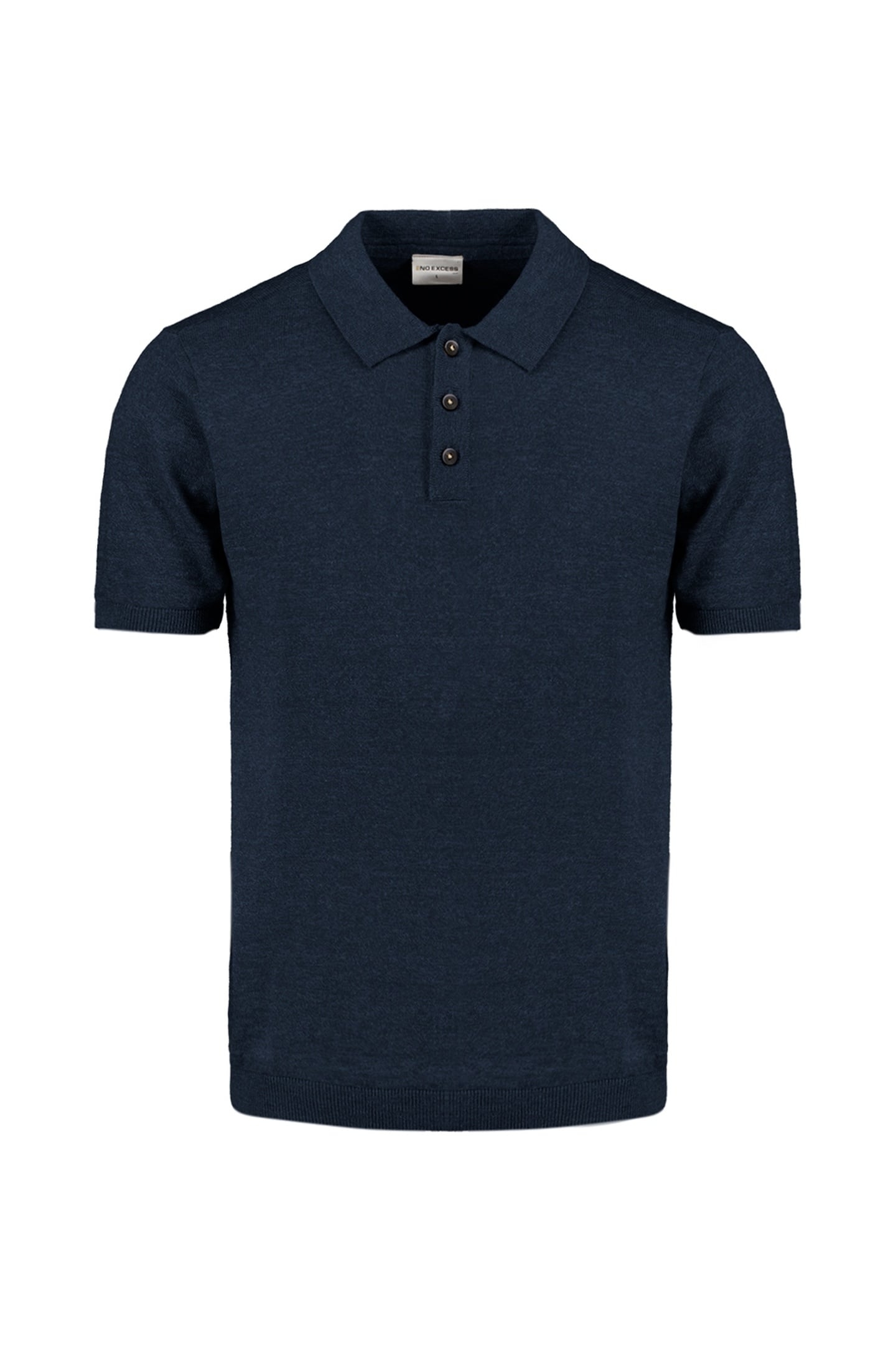 PULLOVER SHORT SLEEVE POLO MELANGE WITH LINEN DEEP BLUE 4